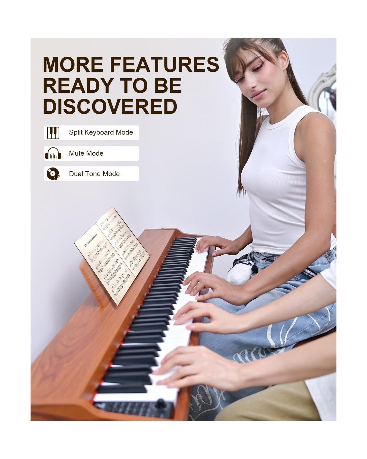 KEYIVOX 88 Key Digital Piano for Beginners, Home Electric Piano with Triple P…