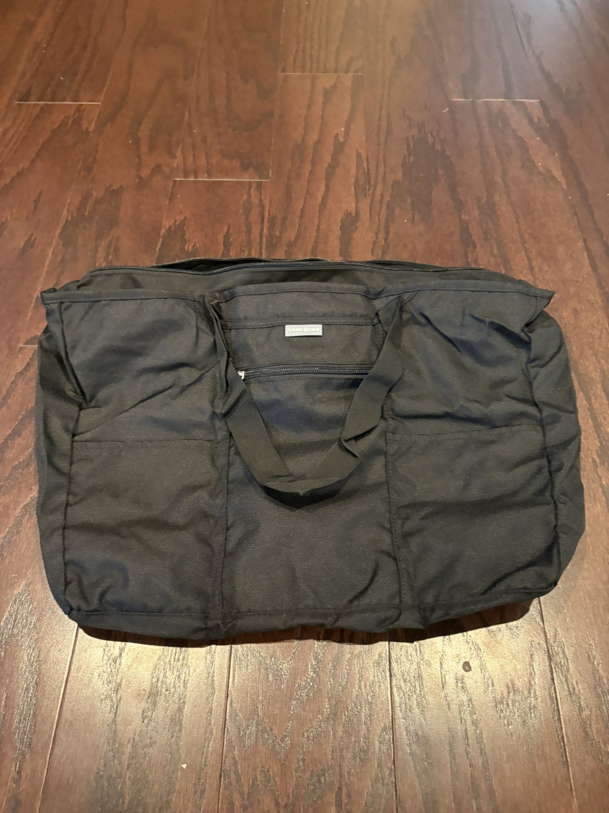 NEW Samsonite Black Foldaway Packable Tote Sling Bag 15.5 x 12.5 x 6 Inches NWT