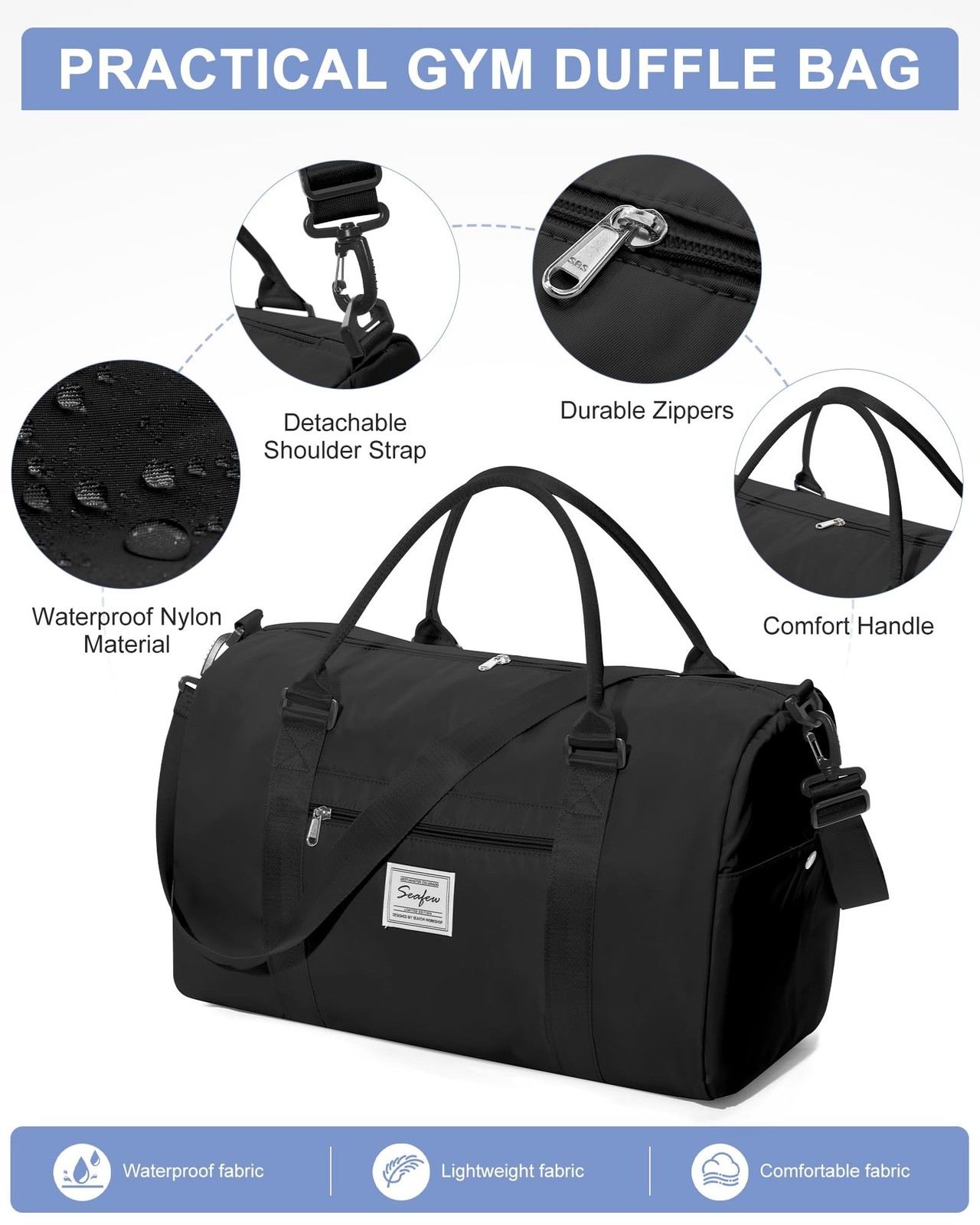 Gym Bag Womens,Travel Duffel Carry on Bag Sport Tote Bag Weekend Overnight Bag