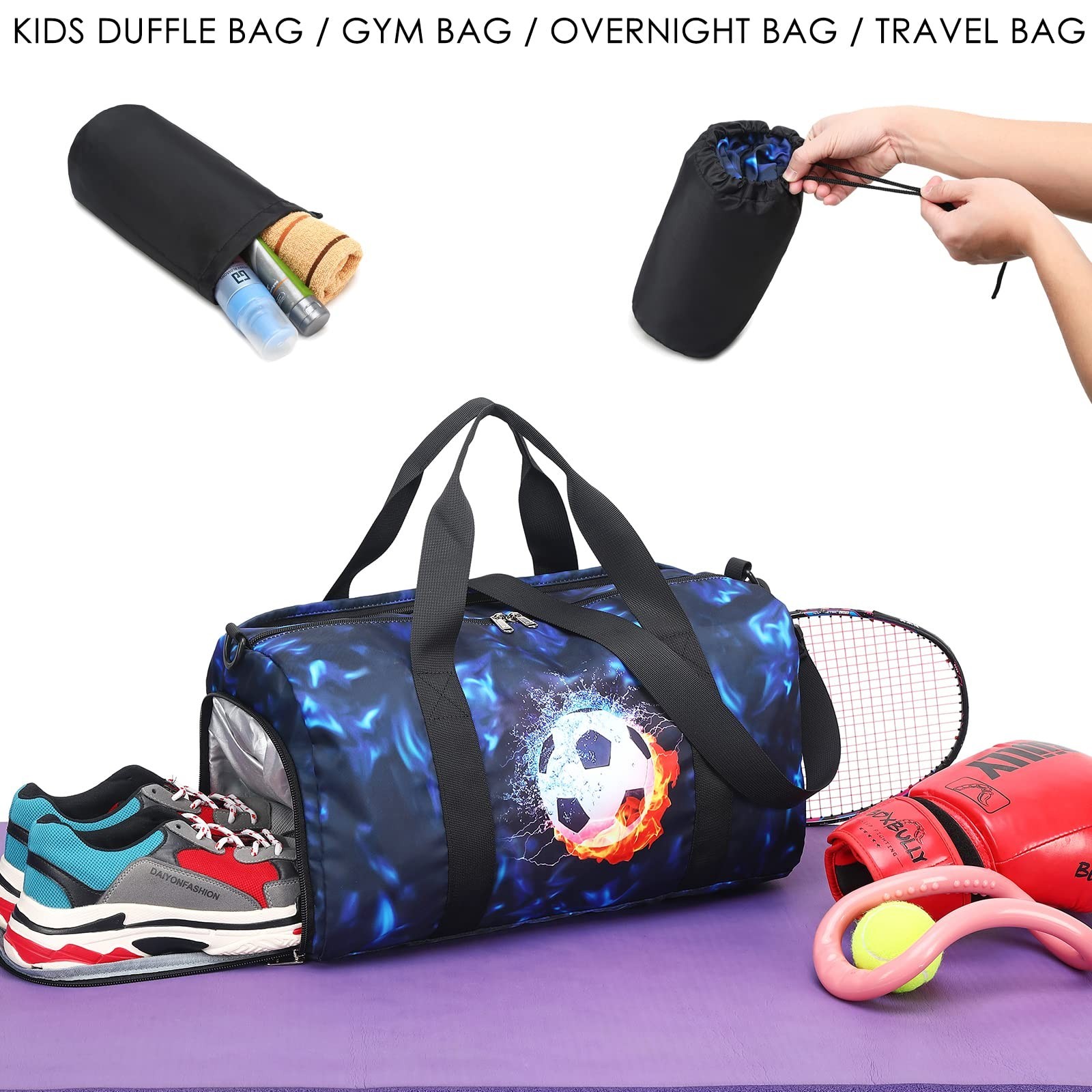 Kids Duffle Bag Boys Girls Overnight Travel Sport Gym Bag Weekender Carry On …