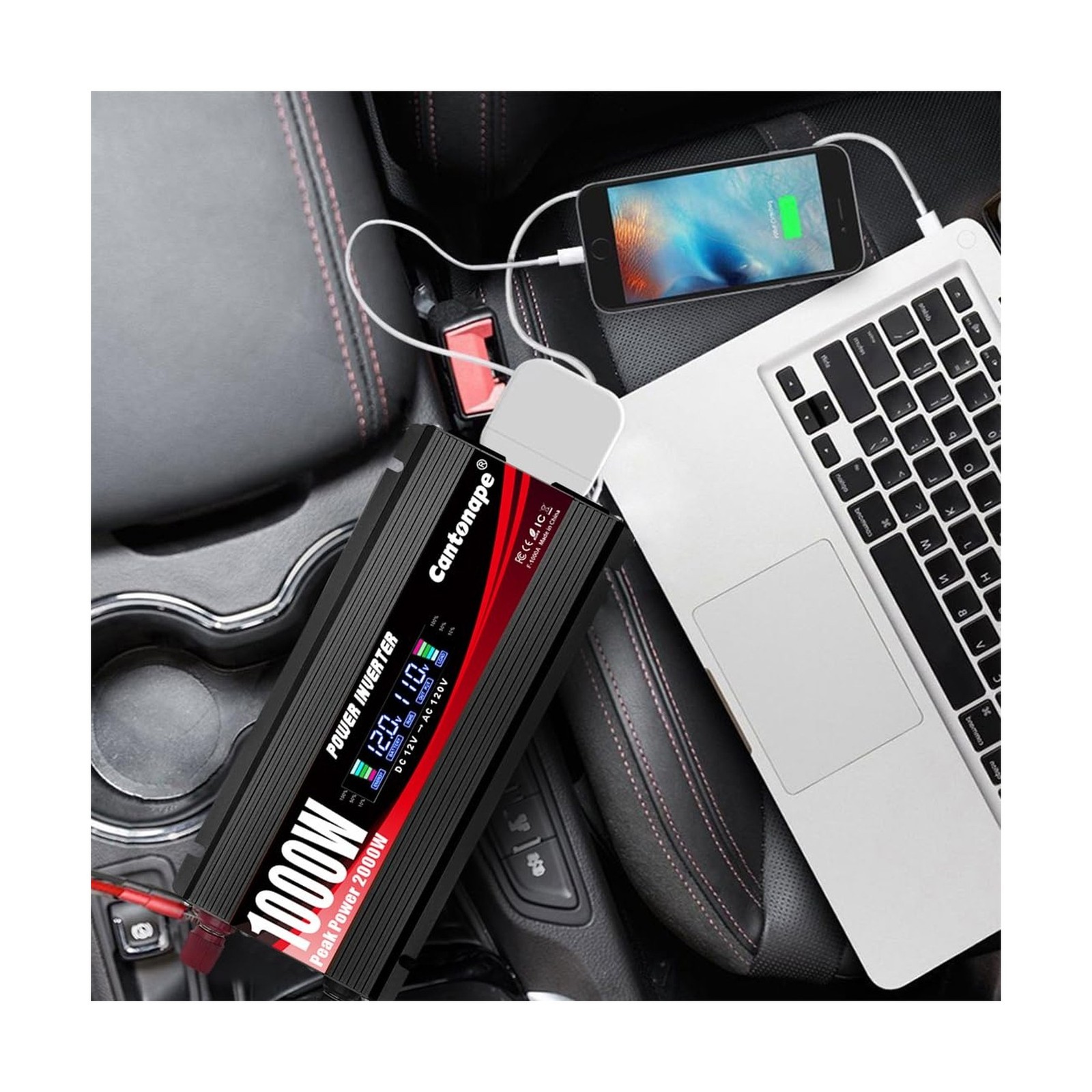 Cantonape 1000 Watt Power Inverter DC 12V to 110V/120V AC Car Inverter with L…
