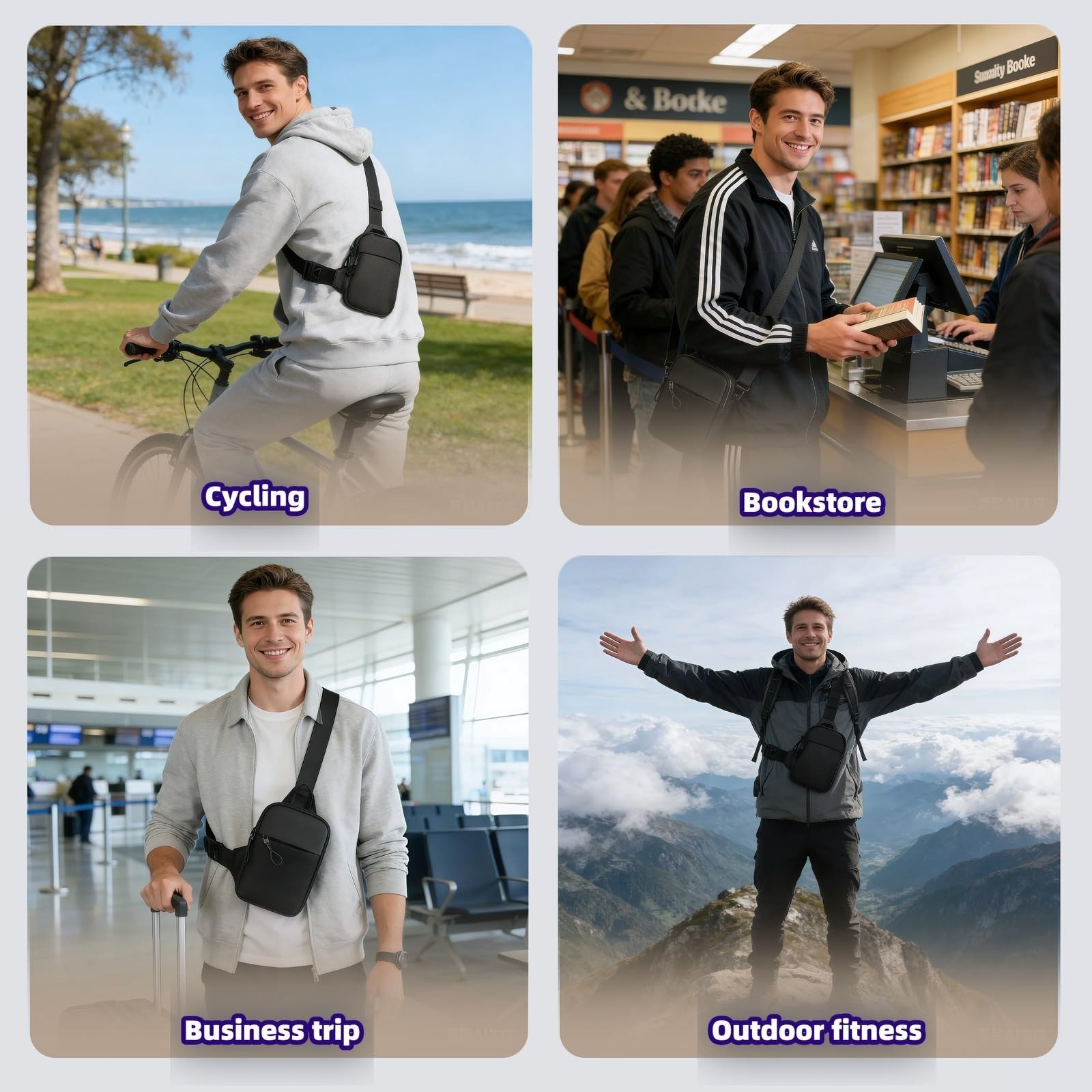 Lightweight Water-Resistant Crossbody Bag, Multi-Pocket Organizer for Phone, …