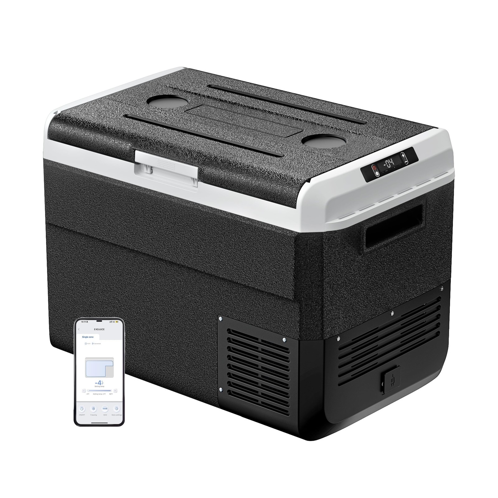 EKOJUCE 12 Volt Refrigerator, 53 Quart Electric Cooler, Car Fridge 12V/24V DC…