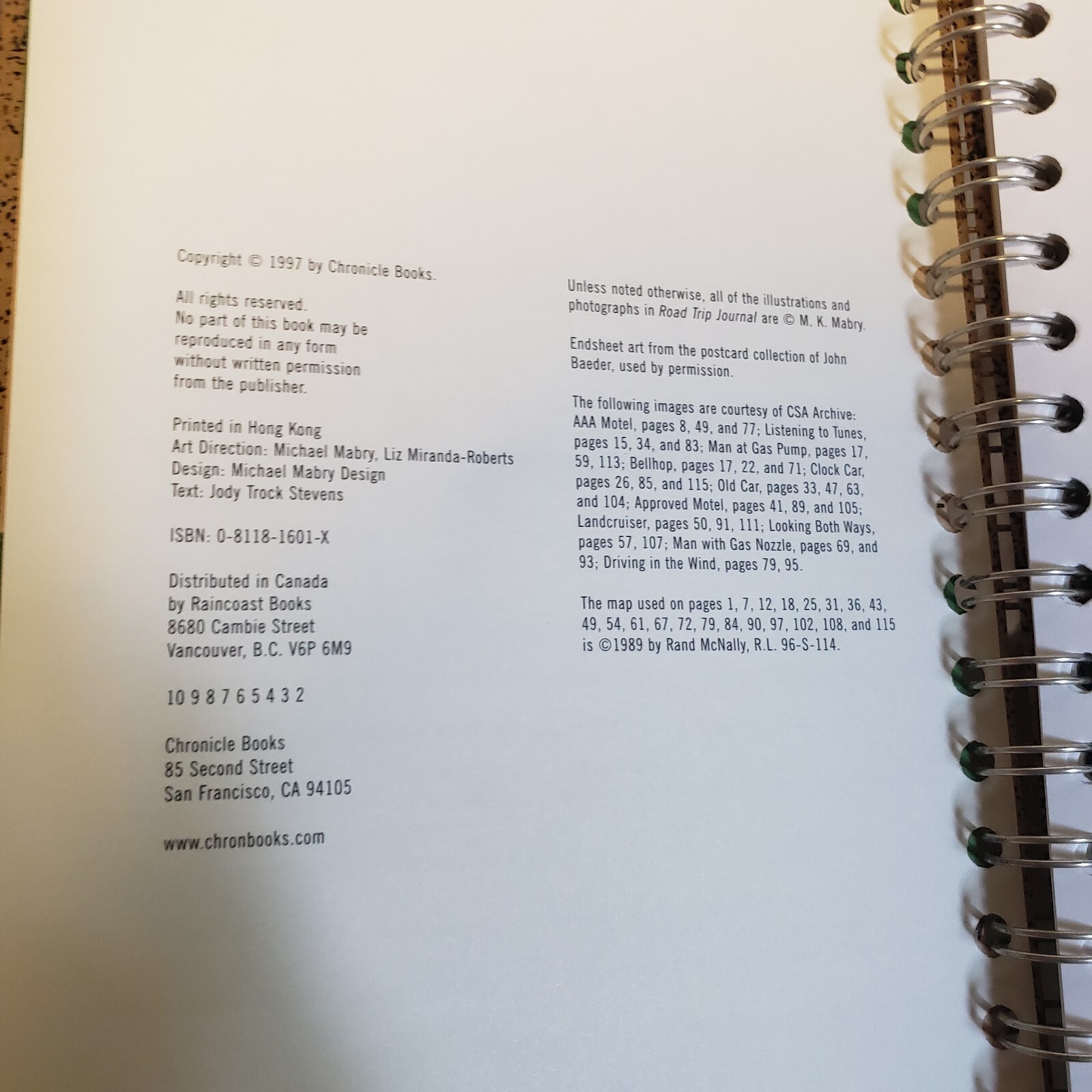 Chronicle Books Road Trip Journal 126 Pages Spiral Travel Vacation Scrapbook 6×8