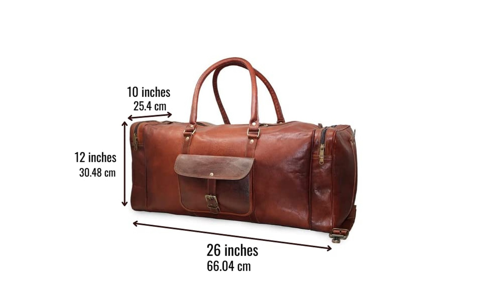 Jaald 26 Inches Leather Duffle Bag Travel Carry-on Luggage Overnight Gym Week…