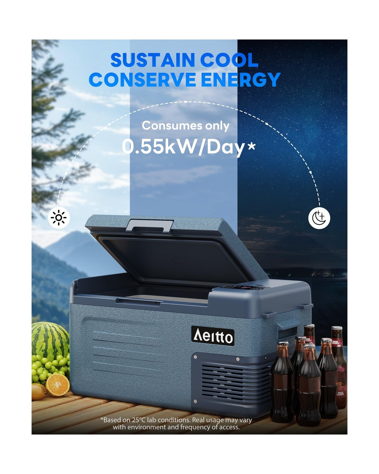 Aeitto 12 Volt Car Refrigerator 20Quart Car Fridge Freezer Electric Cooler Po…