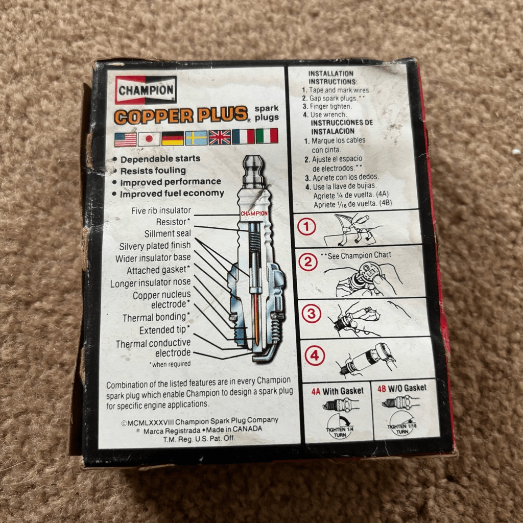Champion Stock No. 322 RN11YC4 Copper Plus Resistor Box Of 4 Spark Plugs