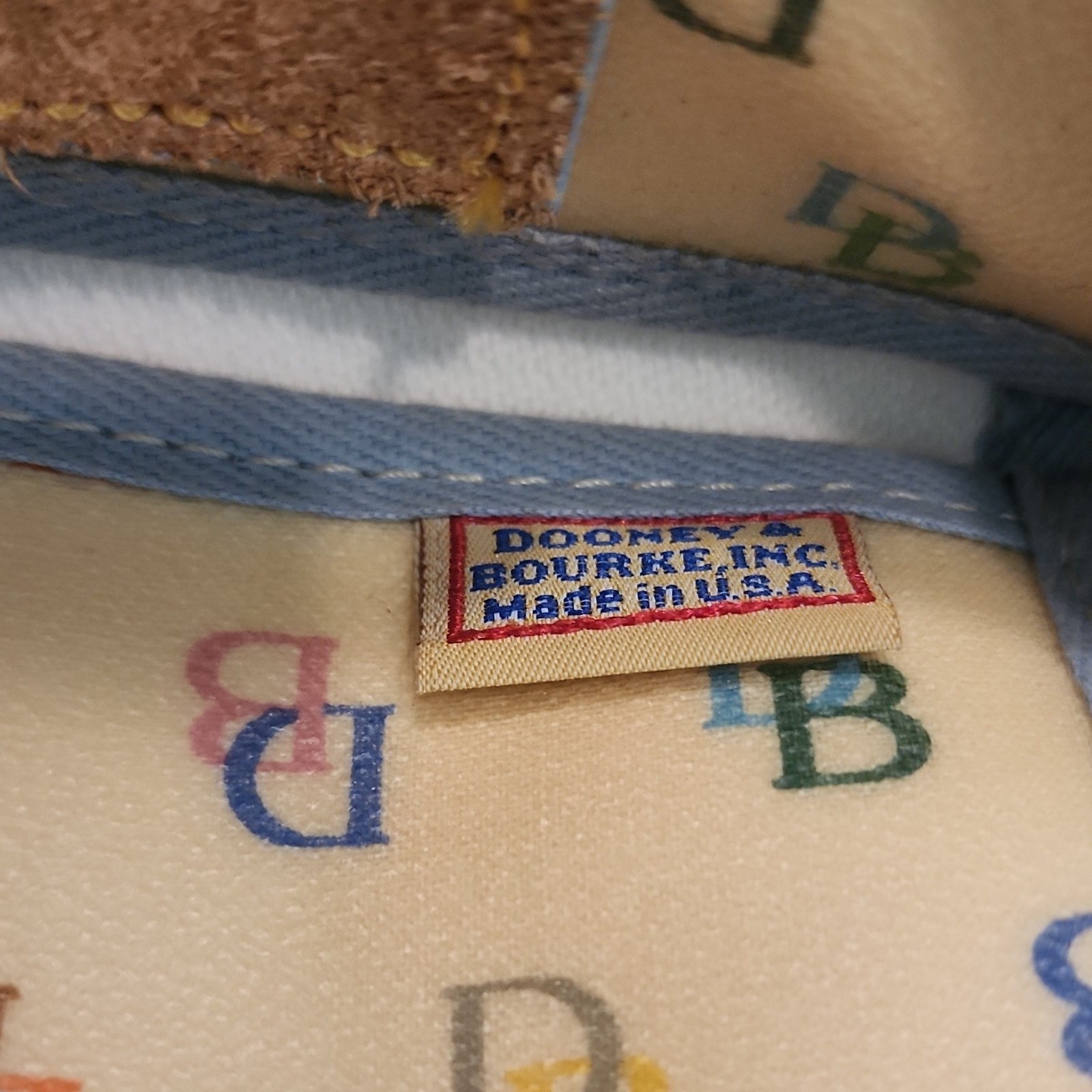 Dooney & Bourke Monogram Satchel Cream Multicolor Strap & matching coin wallet