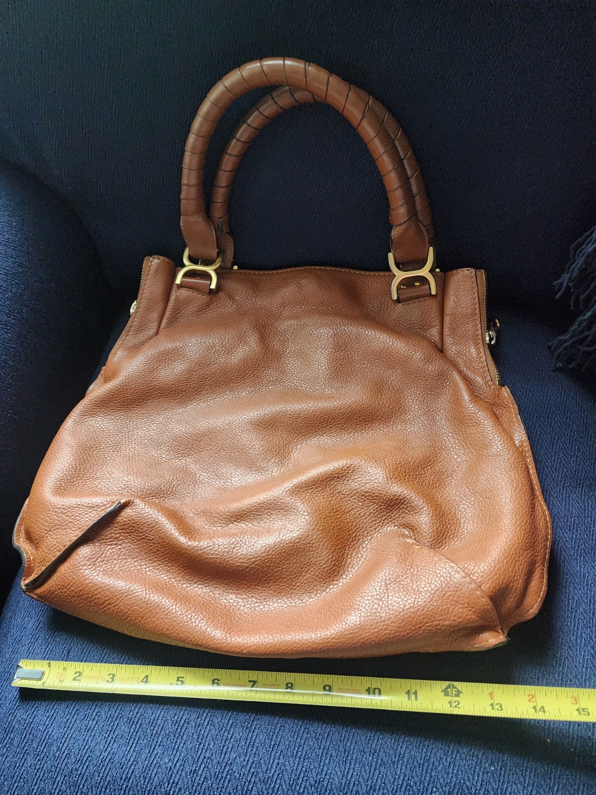 Chloe Marcie HANDBAG-PURSE-BAG -Top handle Large Tan