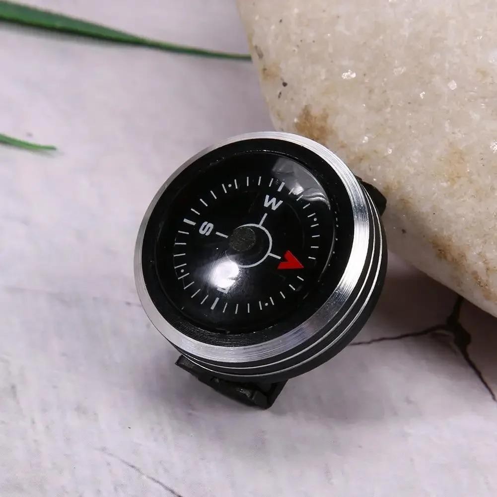 Mini Button Compass Watch Strap Paracord Survival Hiking Camping Outdoor Tool