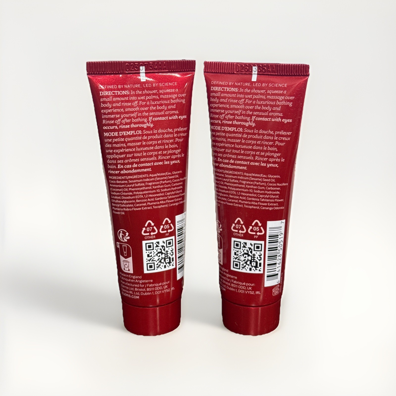 (2X) Elemis Frangipani Monoi Luxurious Shower Cream travel size 50ml Each Sealed