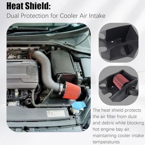 Cold Air Intake Kit with Heat Shield Compatible with VW Golf 7 Jetta Passat