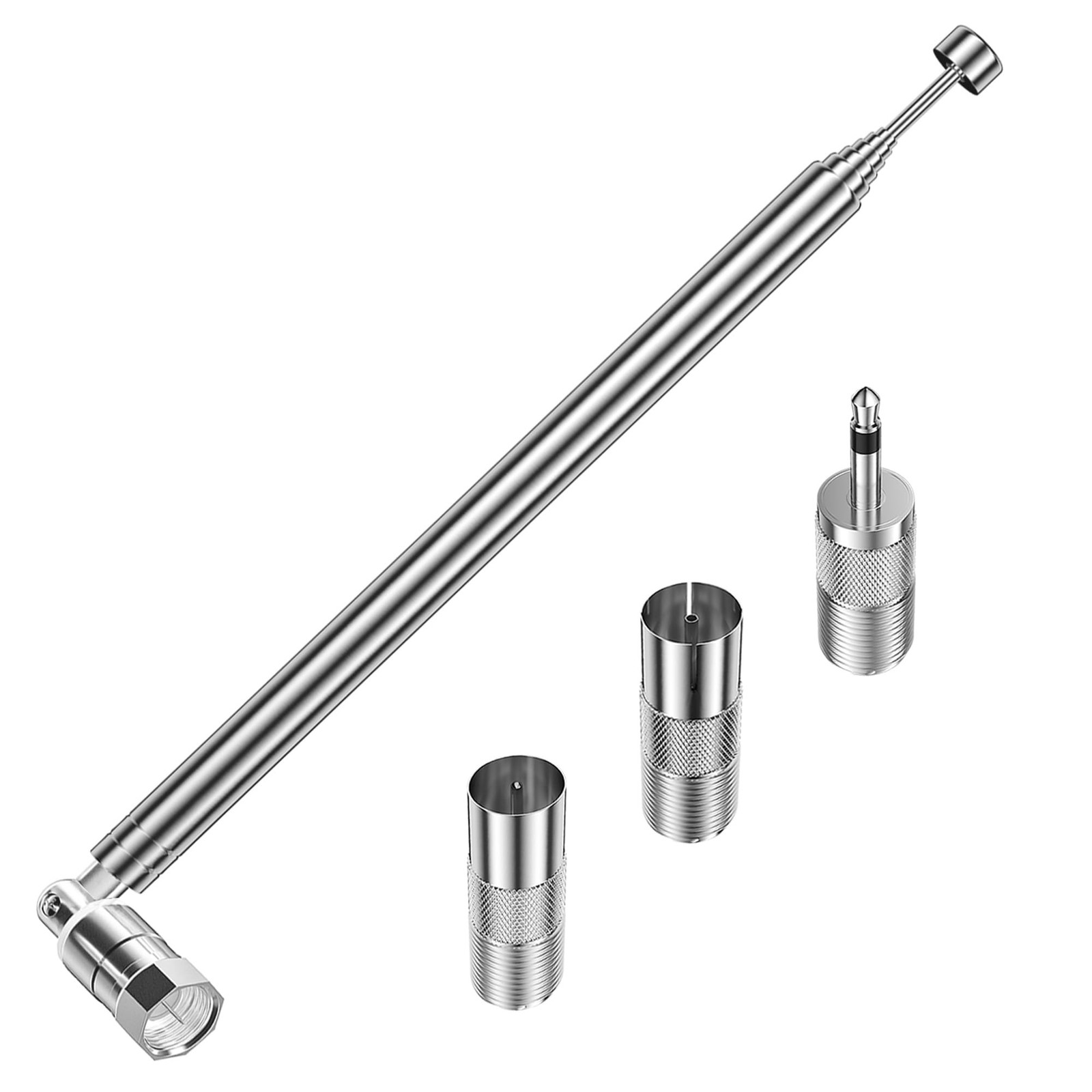 FM Radio Antenna, 75 ohm FM Telescopic Antenna, F Type Male FM Antenna with 3…