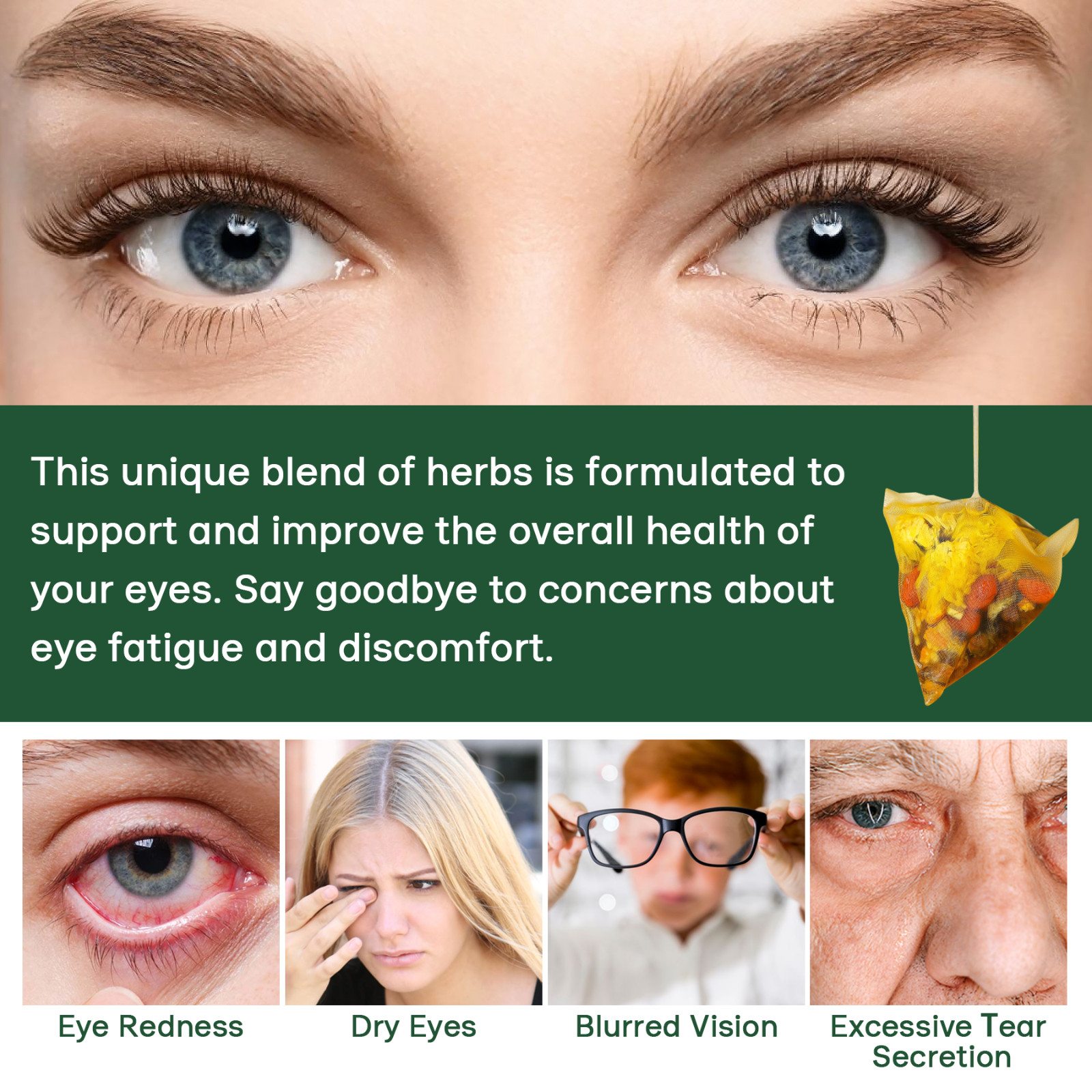 20 Pcs Natural Eye Bright Tea Chinese Herbal Liver Detox Eye Health Care Teabags