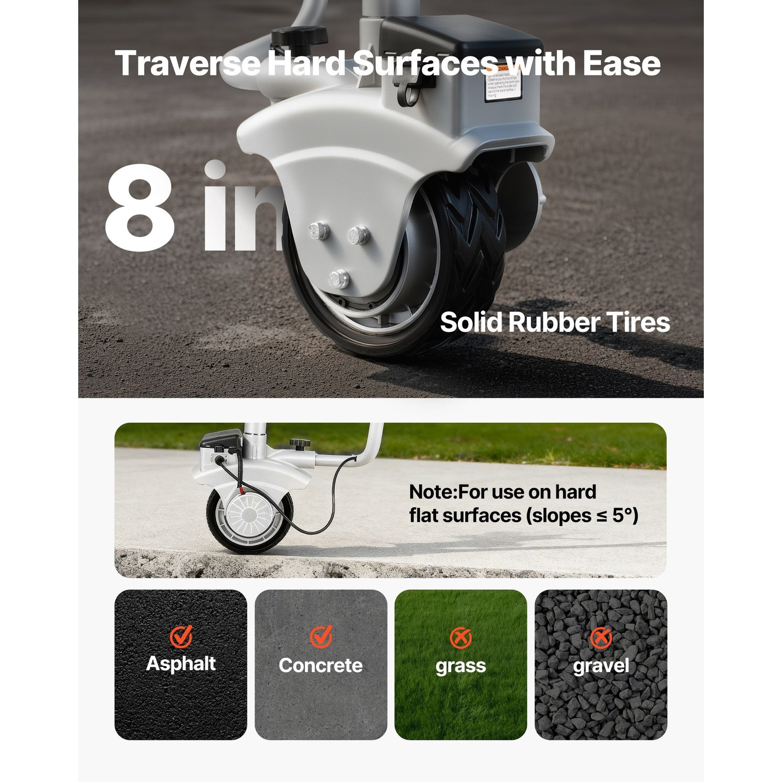 Electric Trailer Dolly,5500lbs Towing Capacity,380W 12V Motorized Jockey Wheel