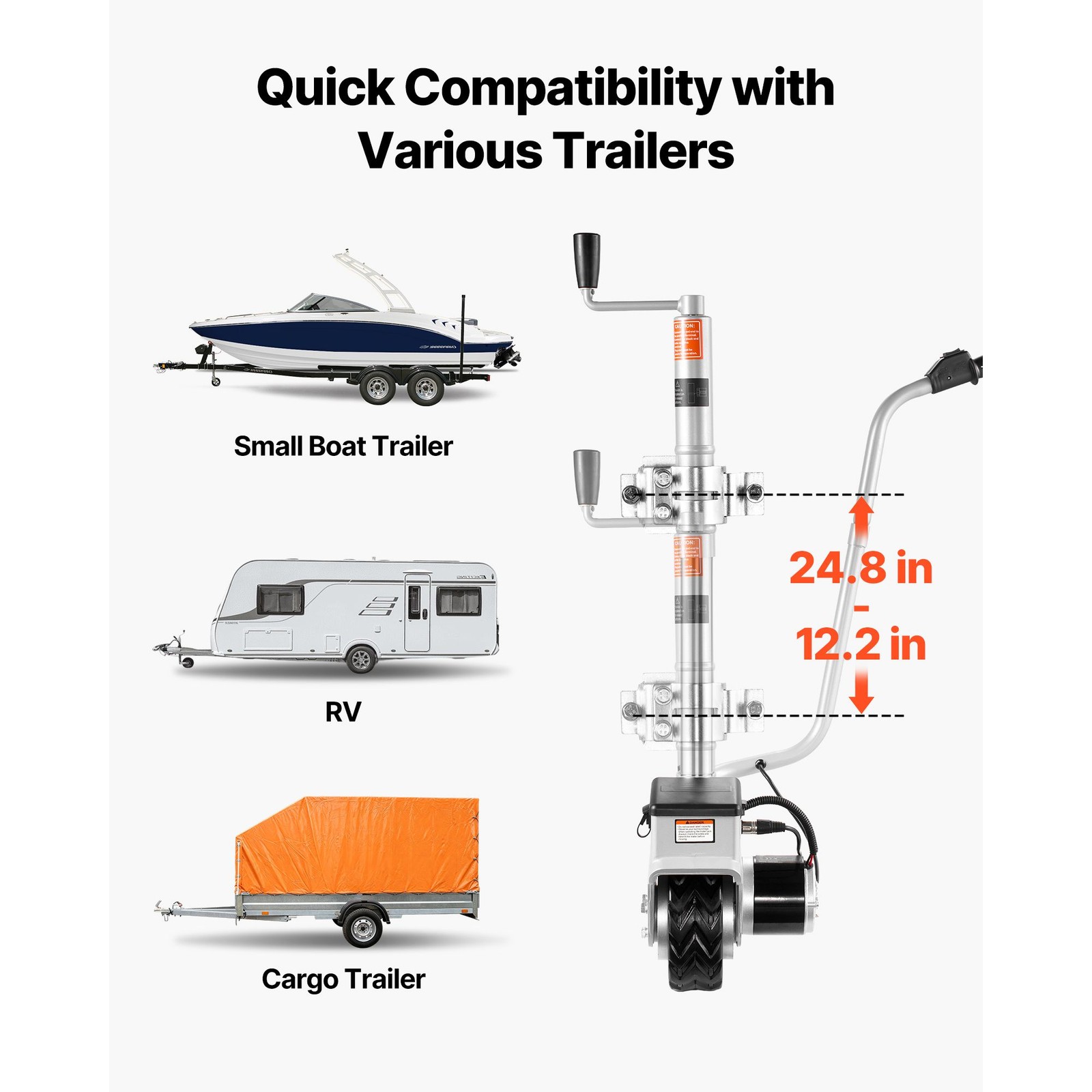 Electric Trailer Dolly,5500lbs Towing Capacity,380W 12V Motorized Jockey Wheel
