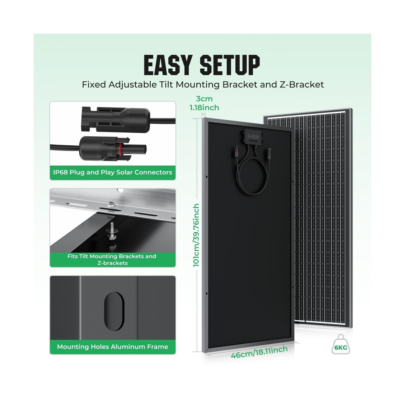 18BB 200W Solar Panel, 2Pcs N-Type 12V/24V 100 Watt Solar Panels, 25% High Ef…