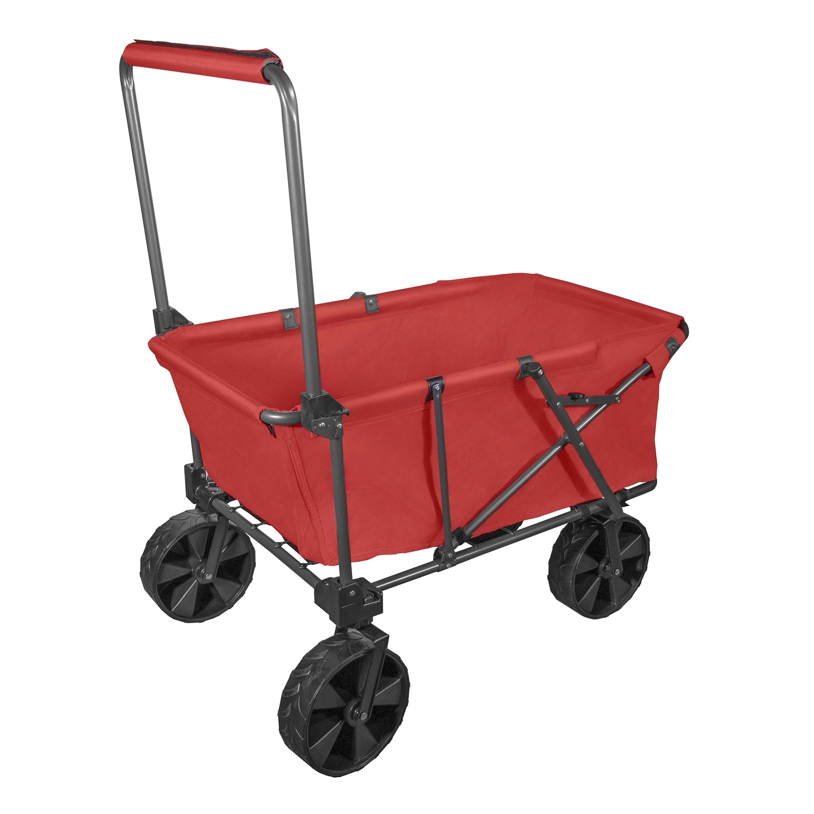 Zenithen Steel Folding Sports Camping Wagon w/ X-Large All Terrain Wheels, Red