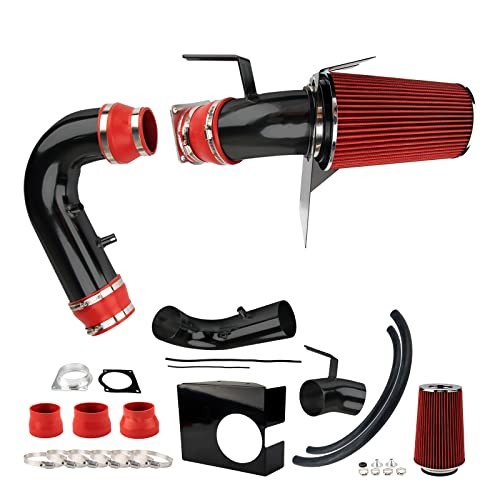 4 inch Cold Air Intake System Kit + Heat Shield Compatible 1997-2003 F150 Red