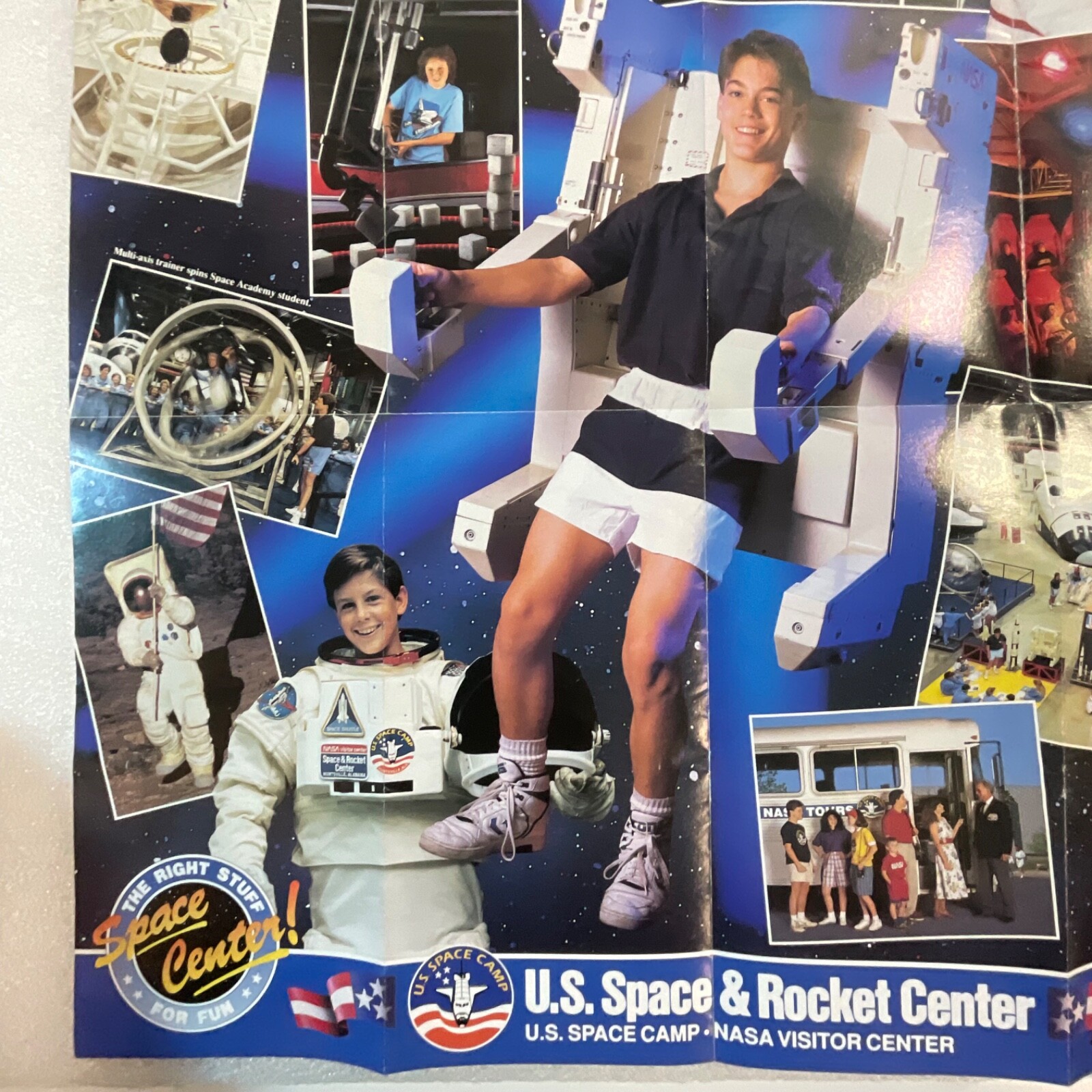 US SPACE & ROCKET CENTER 1991 PAPER INFORMATIONAL PAPER FOLD OUT PAPER EPHEMERA