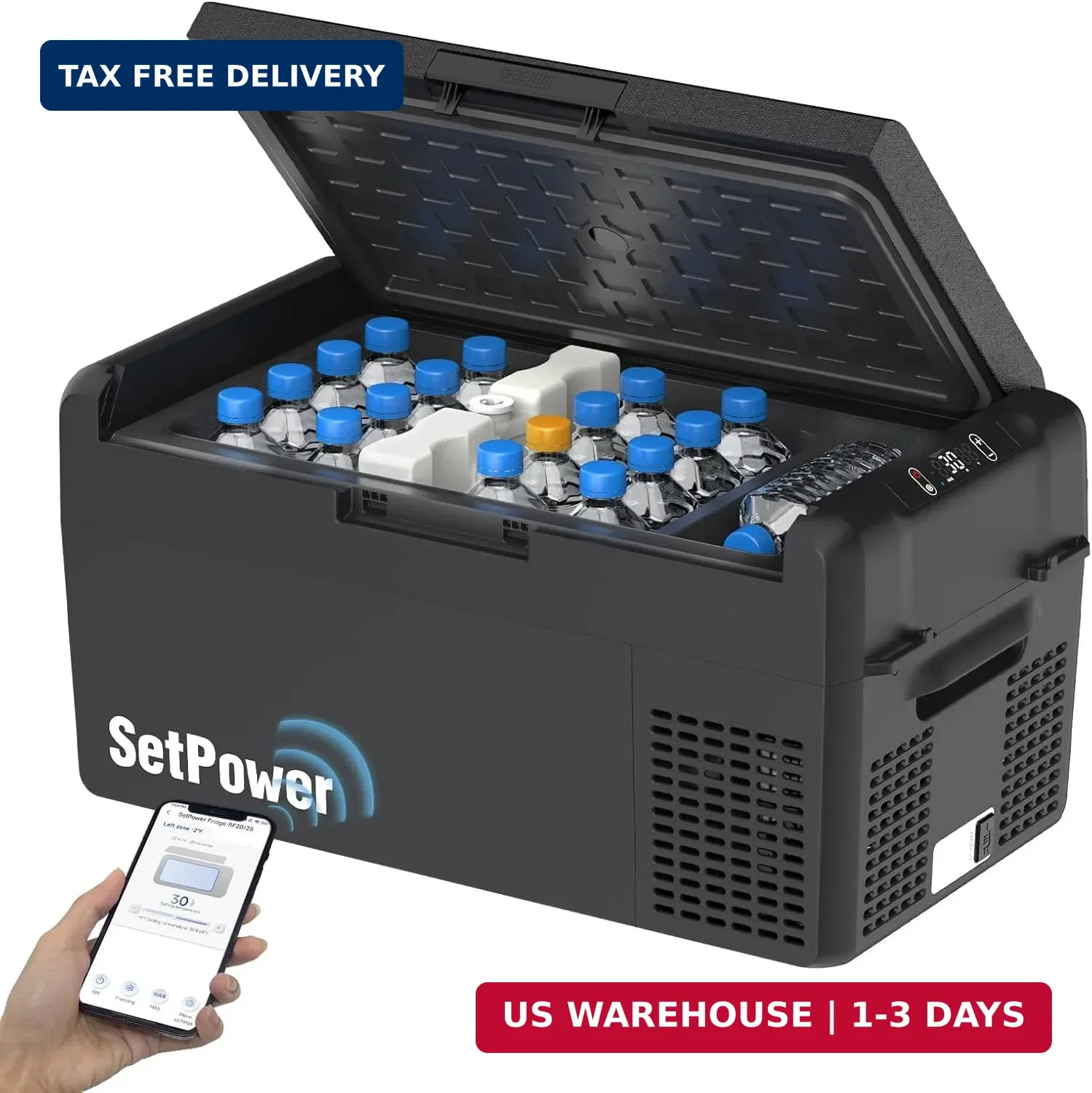 Setpower 12V Refrigerator 21 Quart Portable Freezer 50 Hours Keep Cool,Electric