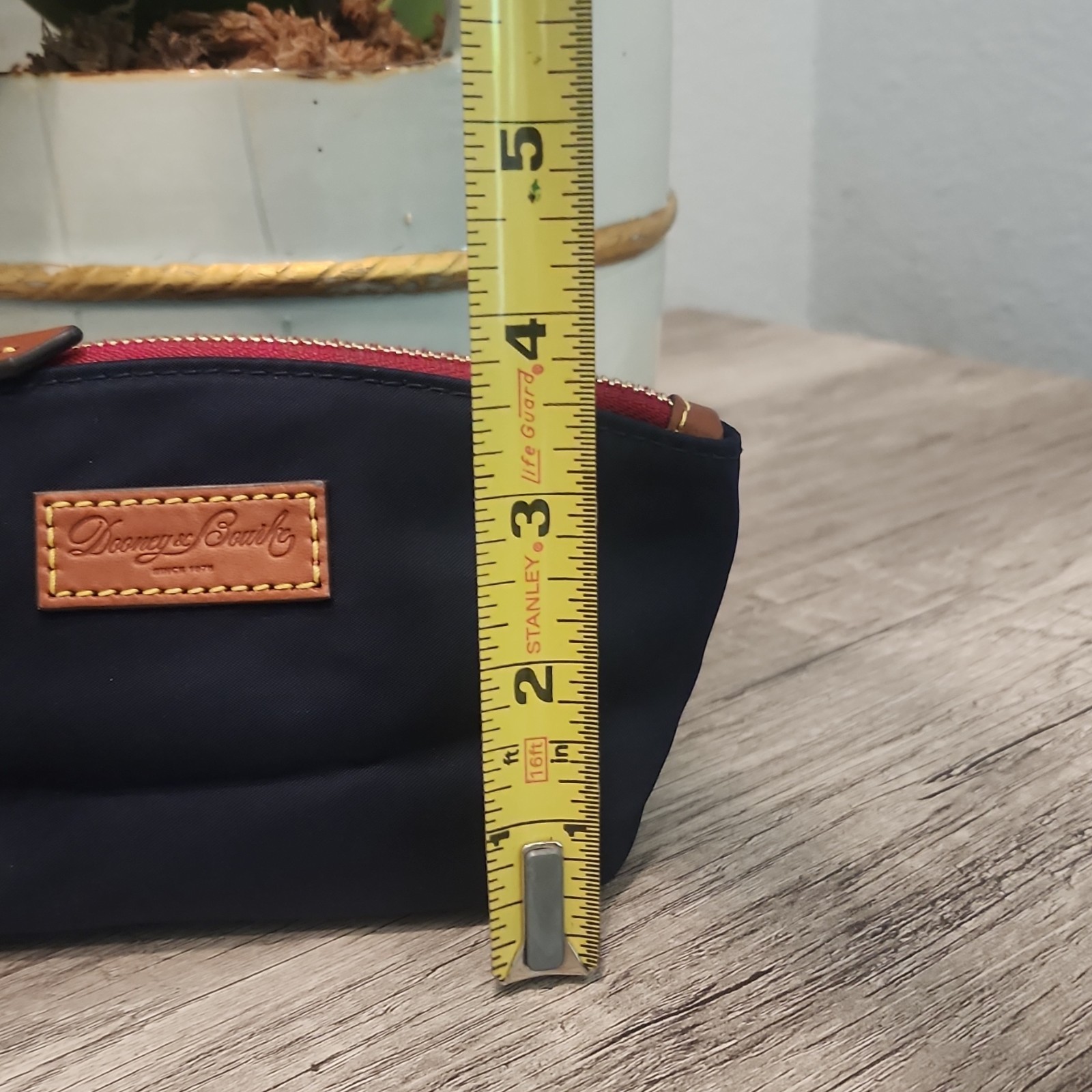 Dooney & Bourke Striped Zip Keychain Pouch Keyring, Blue/Brown Women
