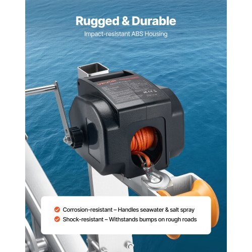 Electric Boat Winch, 12V DC 300W, Reversible Electric Trailer Winch for Boats U