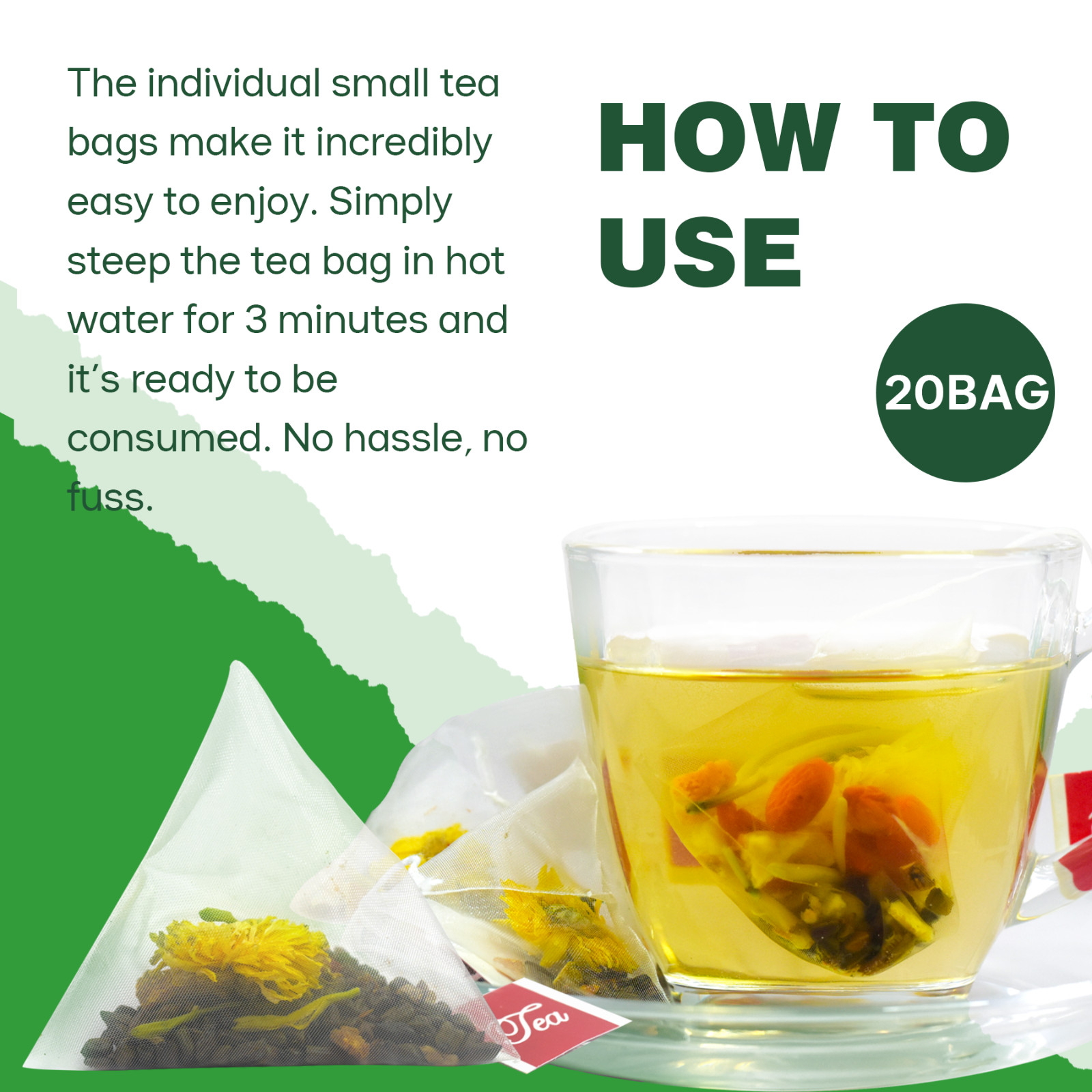 20 Pcs Natural Eye Bright Tea Chinese Herbal Liver Detox Eye Health Care Teabags