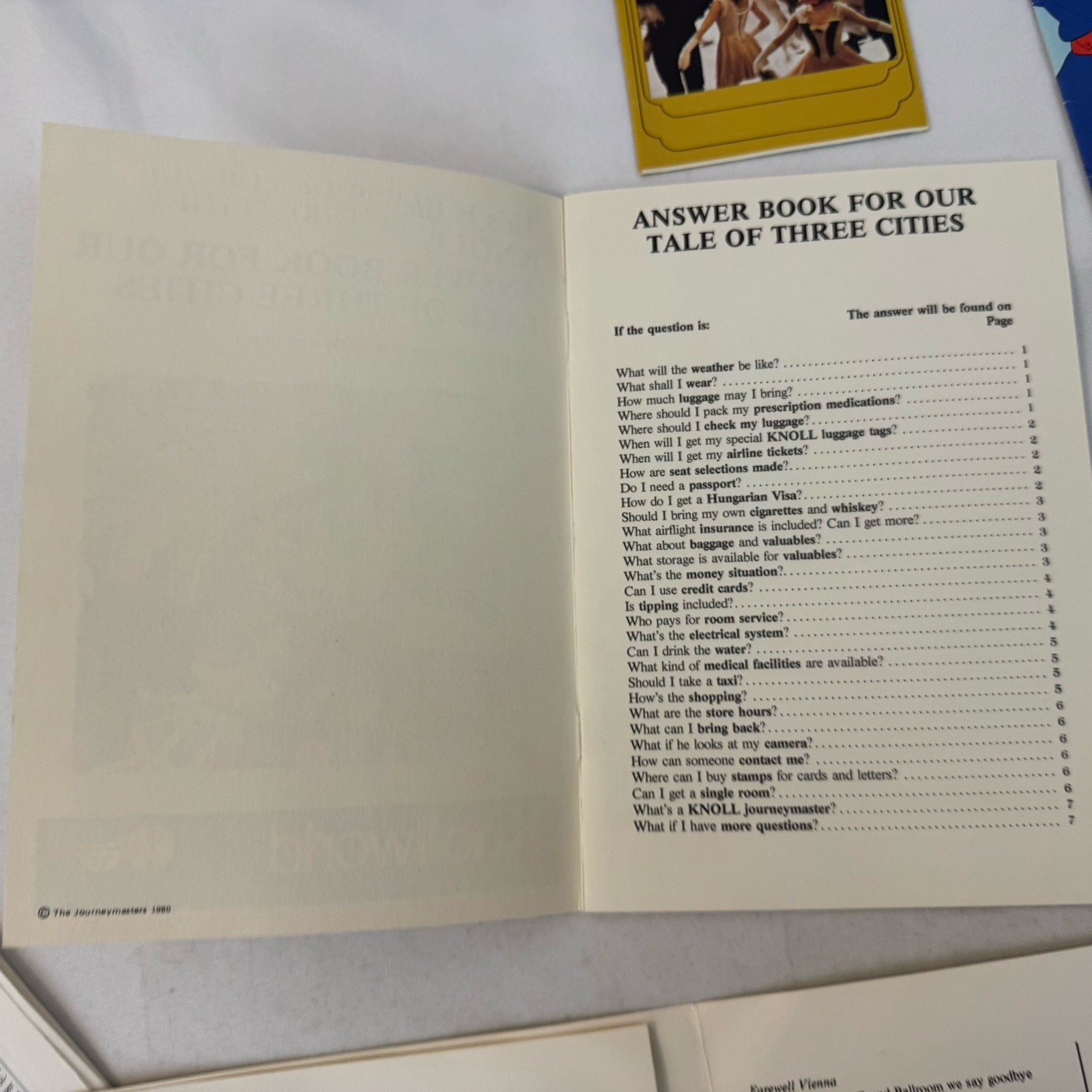 1979 Knollworld “Tale of Three Cities” Winners Travel Kit Paris Vienna Brochures