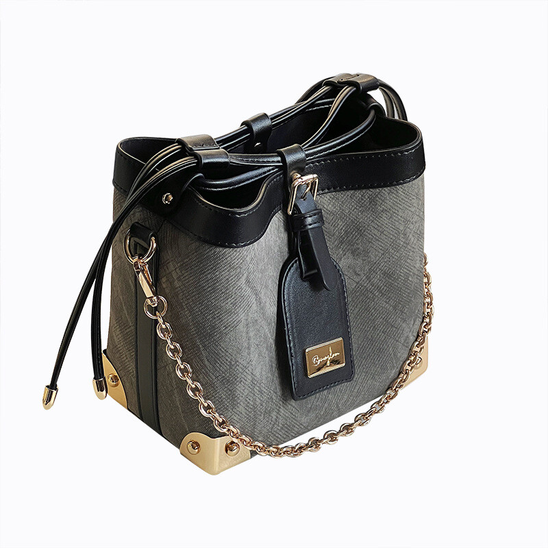 Bucket bag black brown premium shoulder crossbody bucket bag