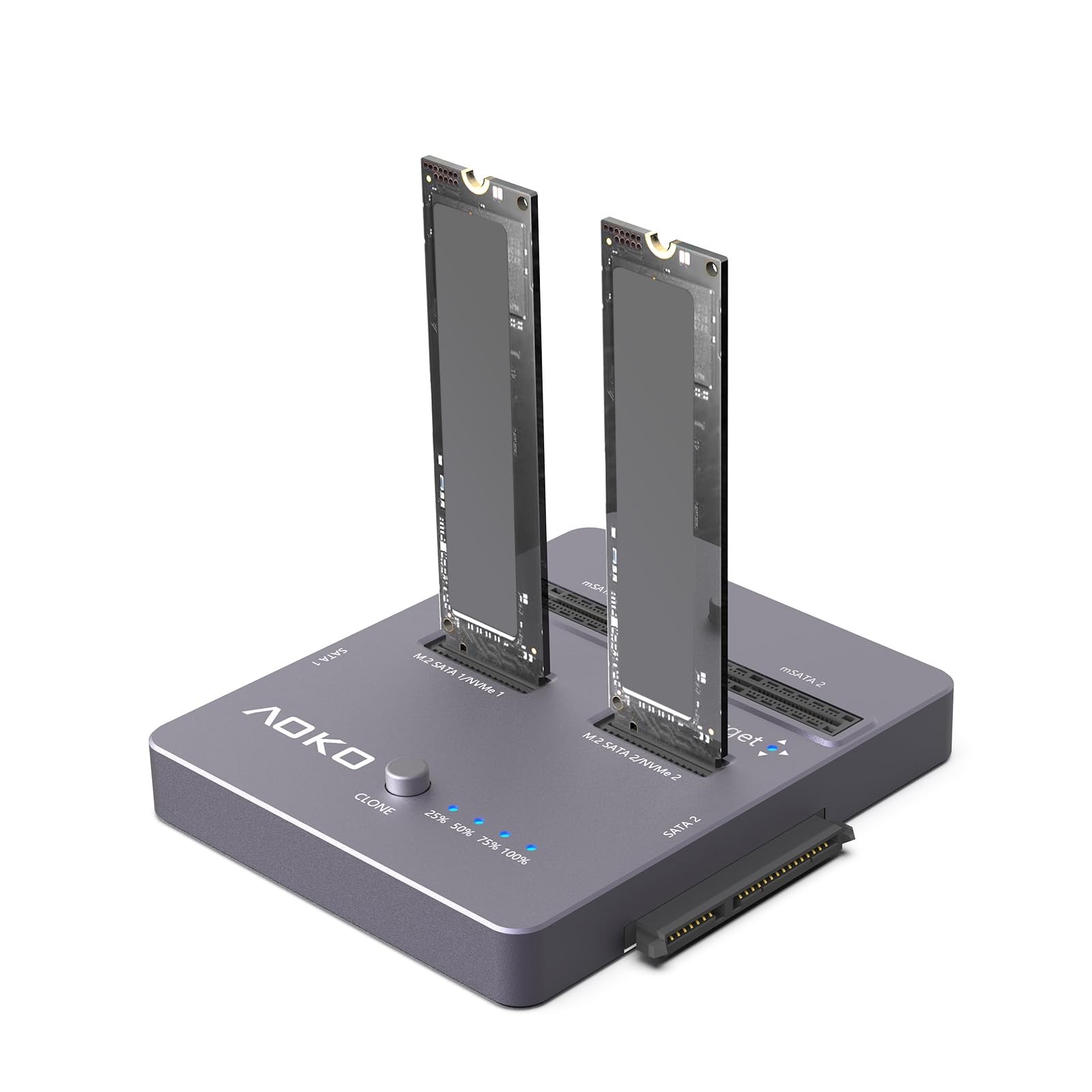 AOKO M.2 NVMe SSD Cloner, Dual-Bay 4-in-1 Hard Drive Docking Station,Hard Dri…