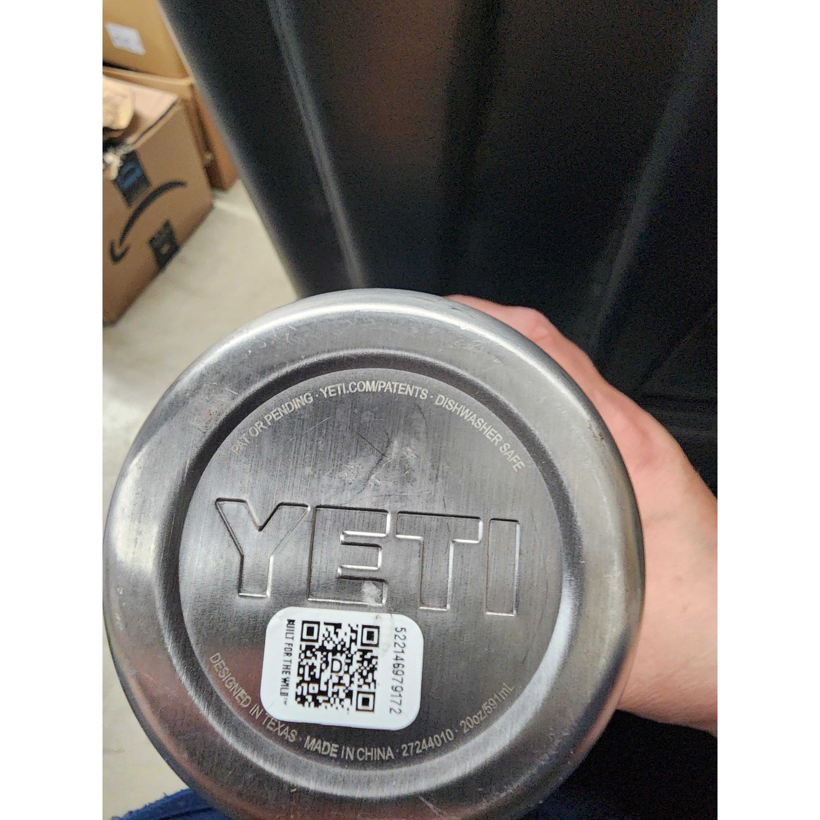 USED YETI Rambler 20 oz Travel Mug, Stainless Steel, , Lowcountry Peach