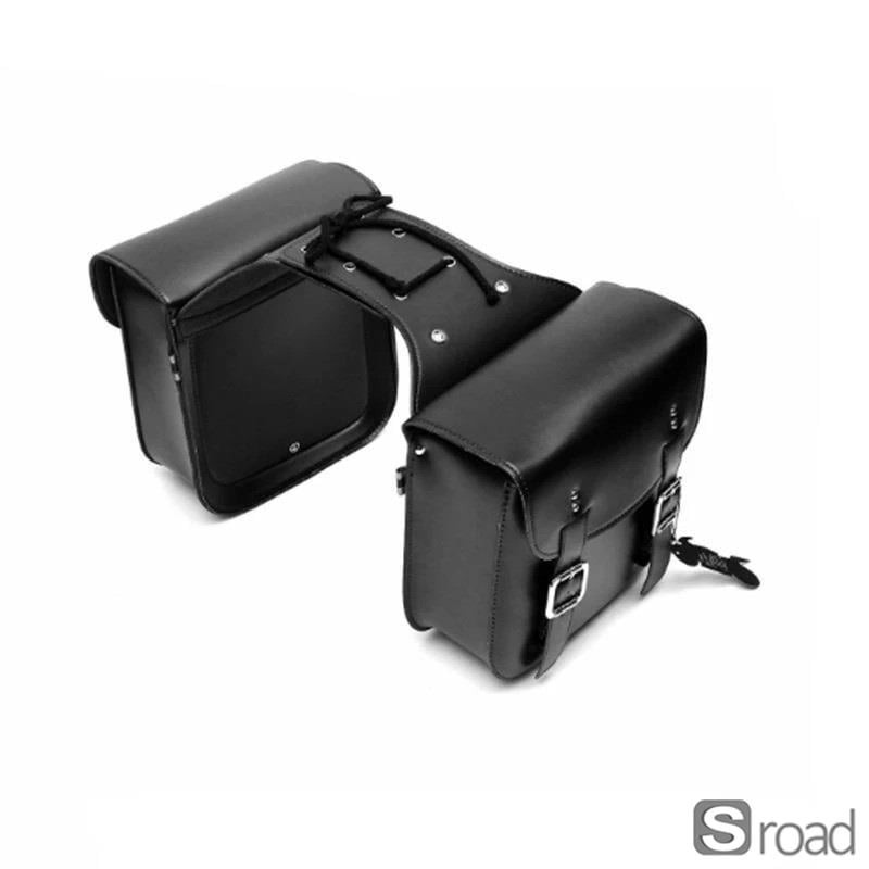 Universal Waterproof Motorcycle Saddlebags, PU Leather With Metal Buckles