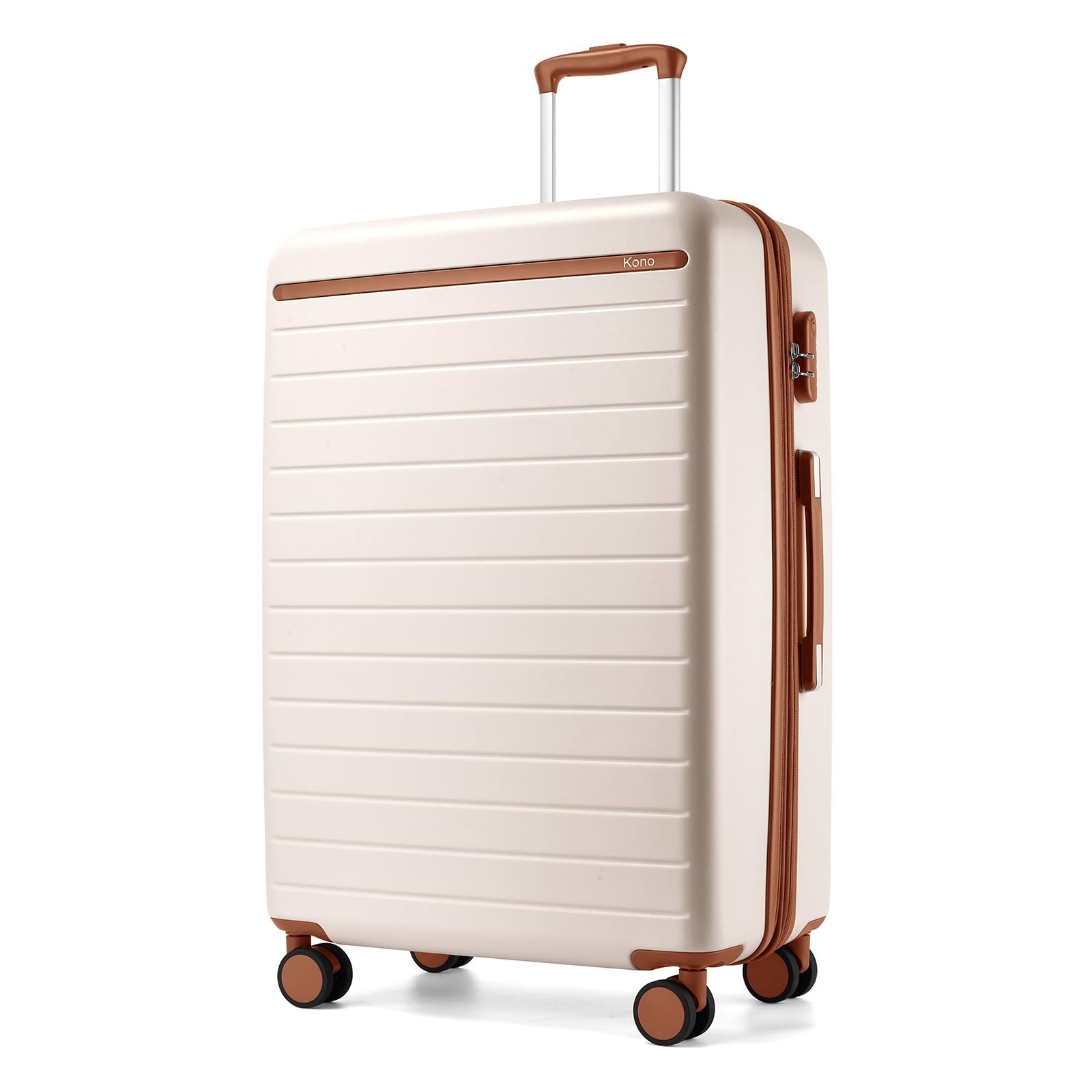 Kono 28 Inch Large Suitcase, Expandable for Long Trips, Impact-Resistant ABS+…