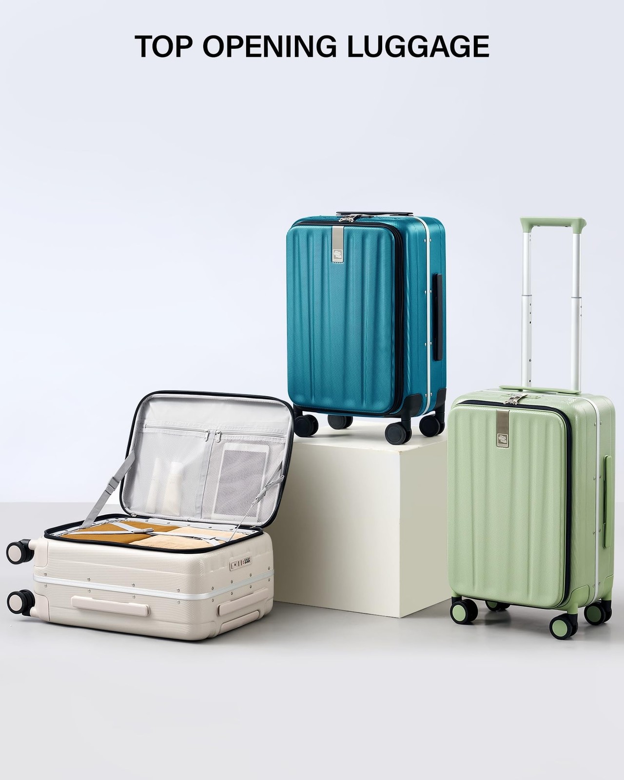 Hanke 24 Inch Checked Luggage PC Hard Case Luggage Top Opening Alum… Fast Ship