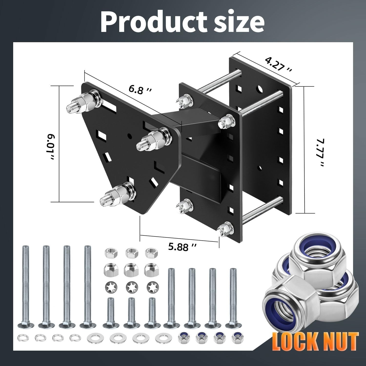 Trailer Spare Tire Mount,3-Nuts Design Spare Tire Mount for Utility Trailer,U…