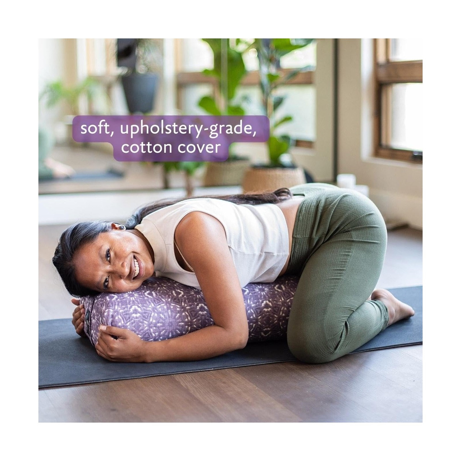 Hugger Mugger Standard Yoga Bolster – Firm, Supportive, Handmade, D… Fast Ship