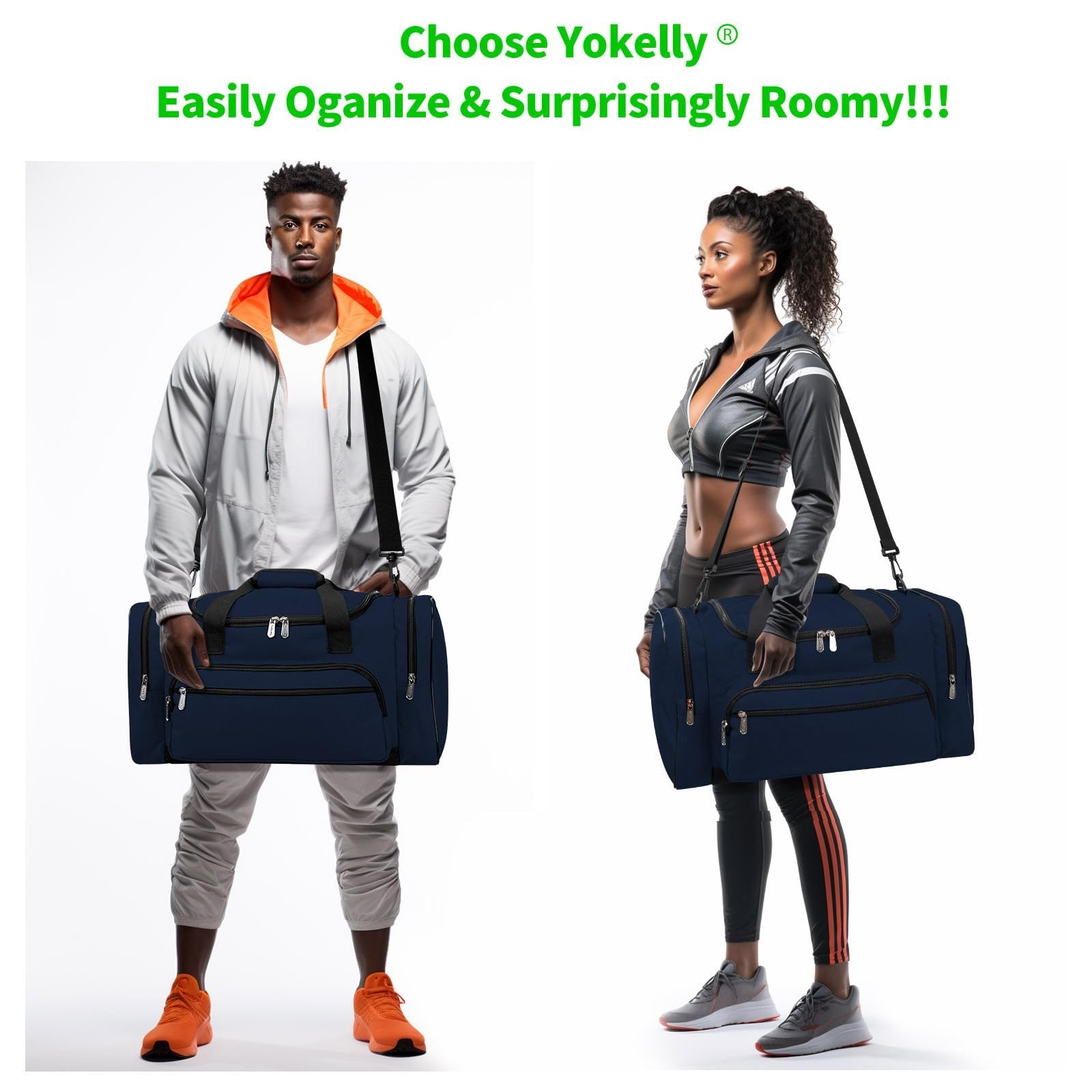 Sports Duffel Bag 26 Inch Travel Gym Duffle – Navy Blue 26 inch – 1.0