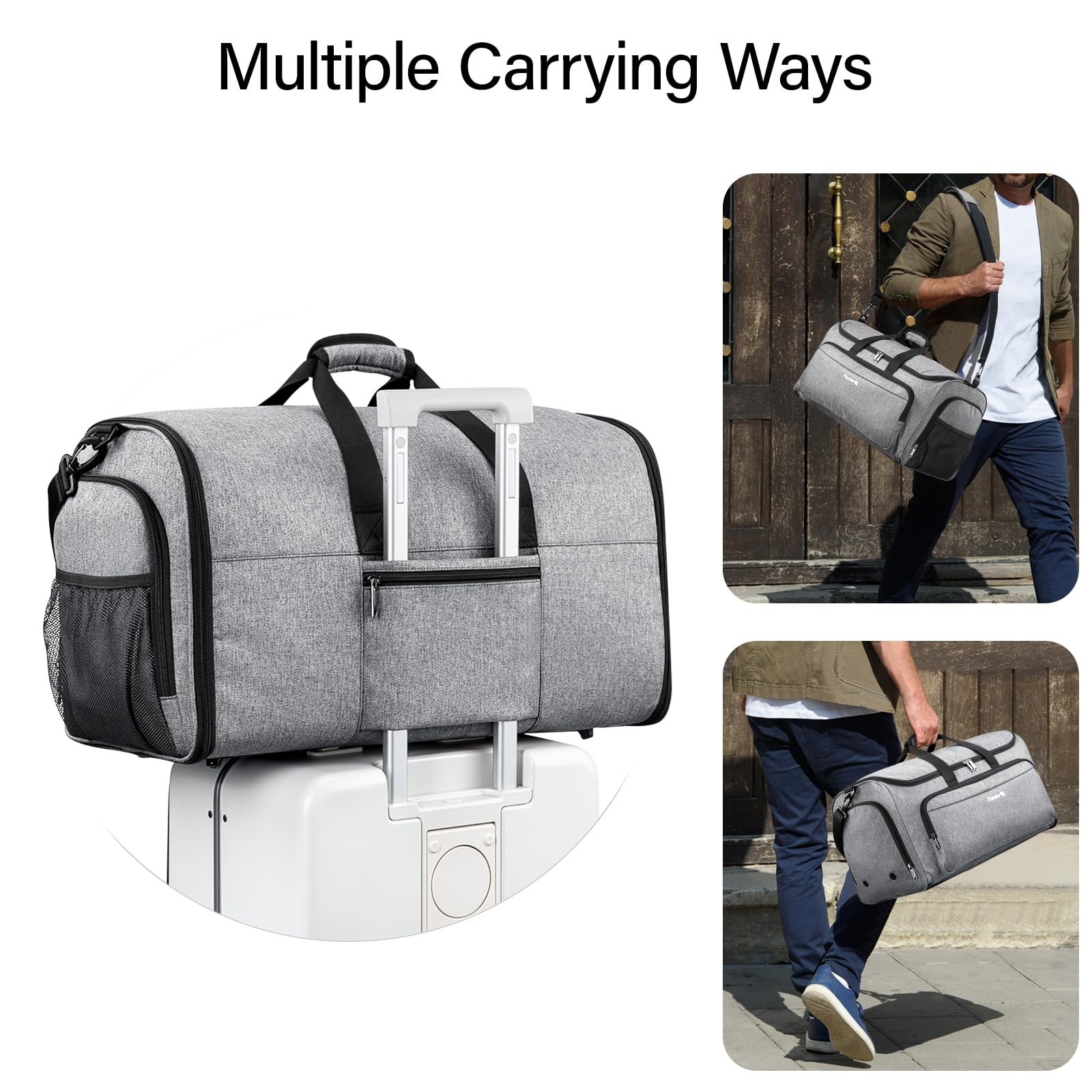 Hanke Carry on Garment Bags for Travel,Convertible Duffle Bag Luggage Bag Wee…