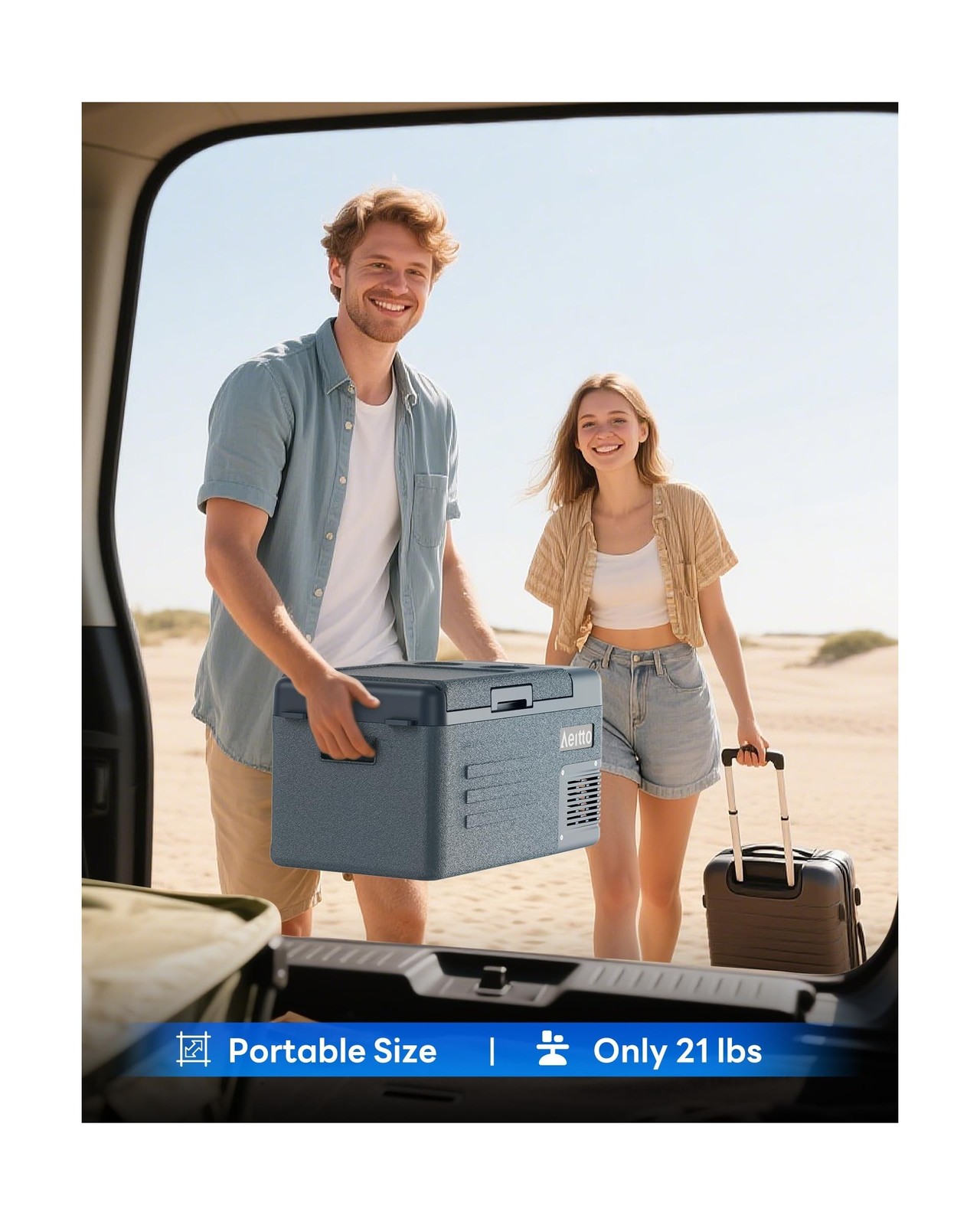 Aeitto 12 Volt Car Refrigerator 20Quart Car Fridge Freezer Electric Cooler Po…