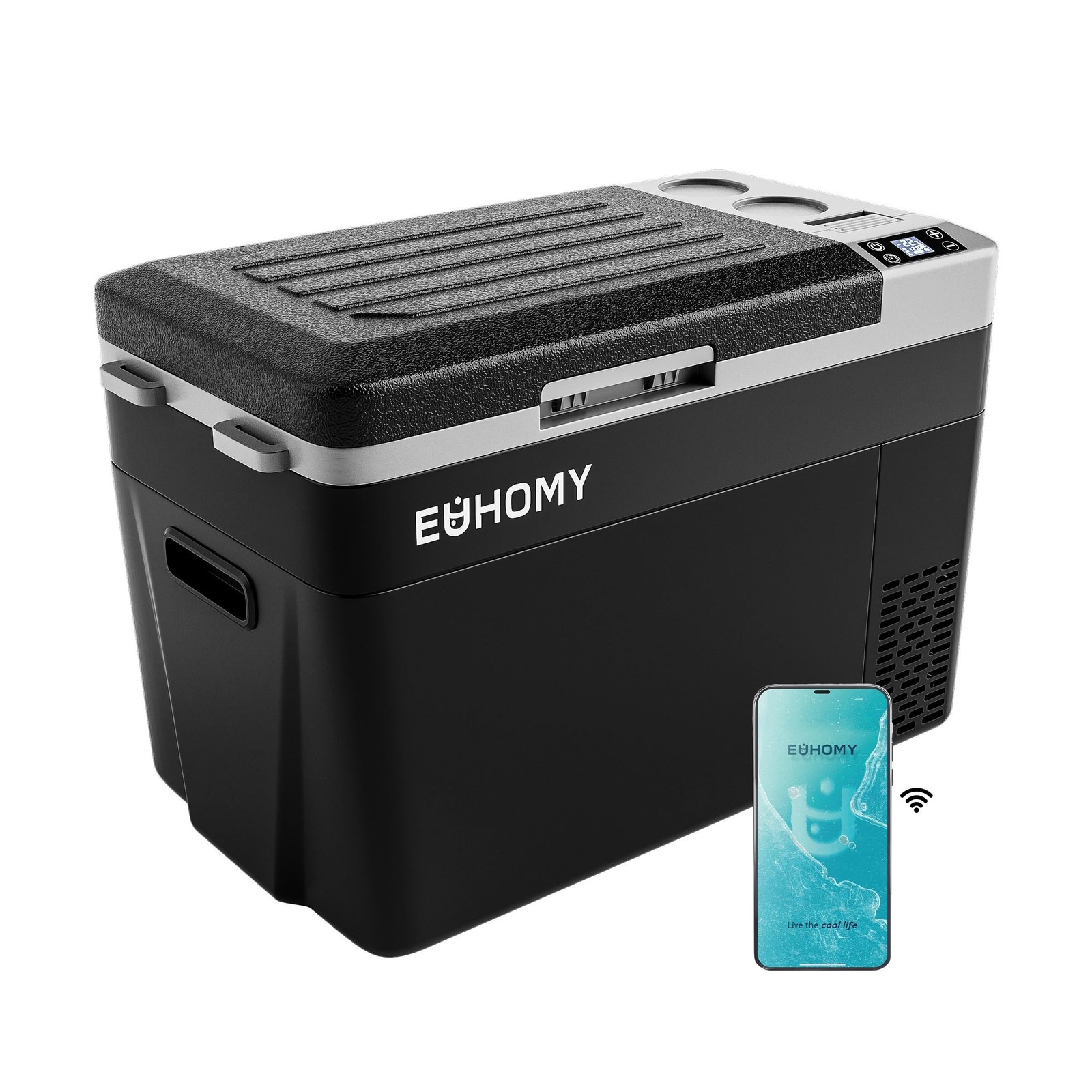EUHOMY 12 Volt Refrigerator, 32QT(30L) Electric Cooler, Car Fridge APP Contro…