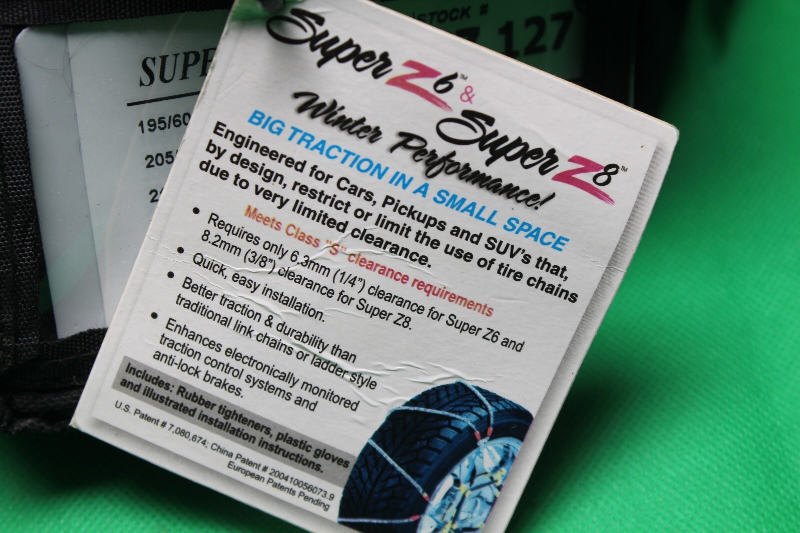 NEW snow Chains SZ 127 Super Z6 Snow/Ice Cable Tire Chains SZ127 Complete