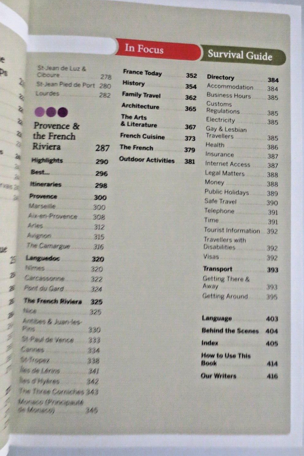 LONEY PLANET DISCOVER FRANCE 3RD EDITION PAPERBACK 413 PGS 5X 8 INCHES 2013