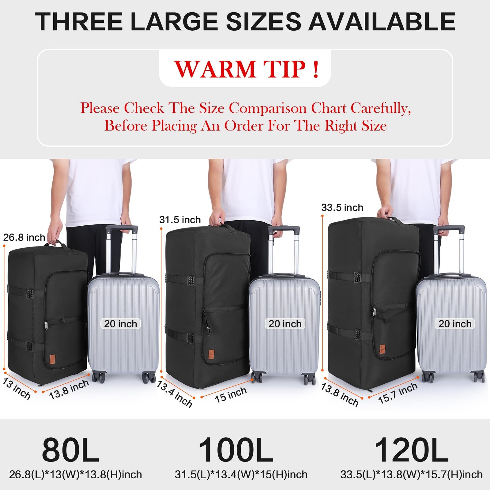 150L Large Waterproof Bag for Men Travel, Extra Large Trave Duffle Bag with S…