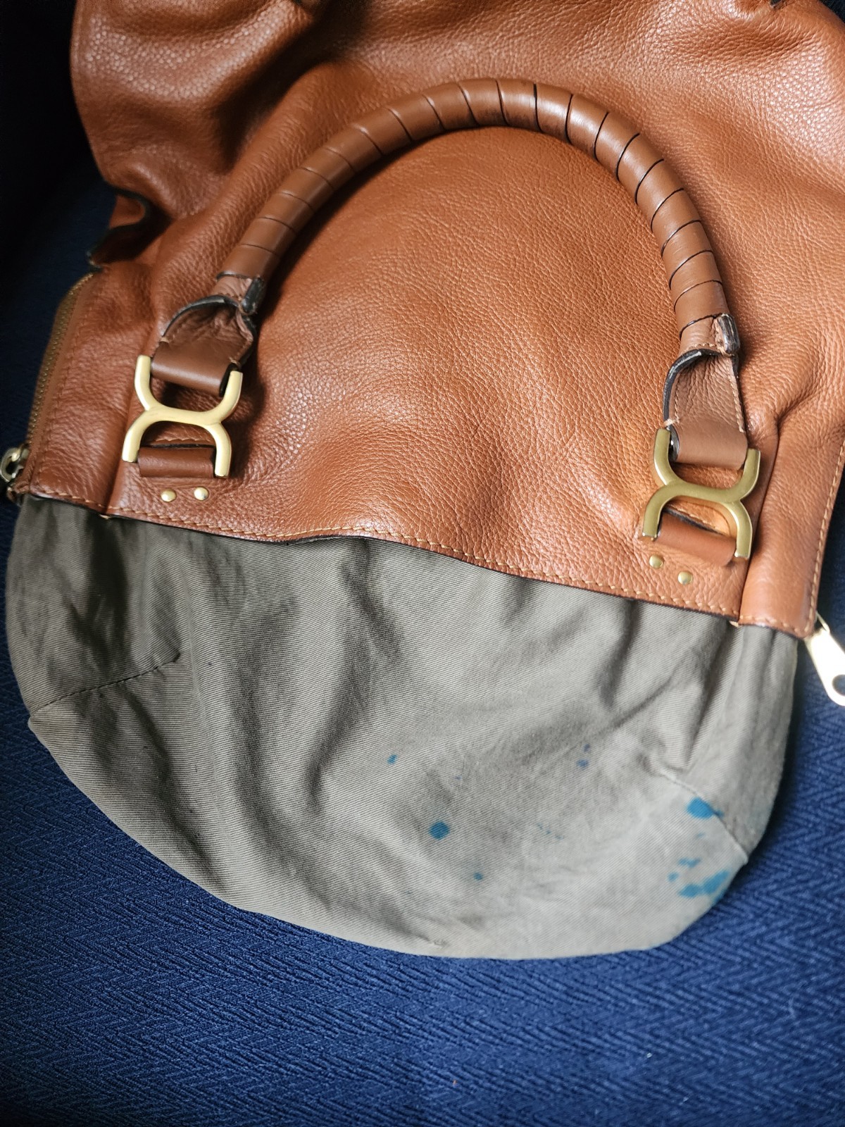 Chloe Marcie HANDBAG-PURSE-BAG -Top handle Large Tan