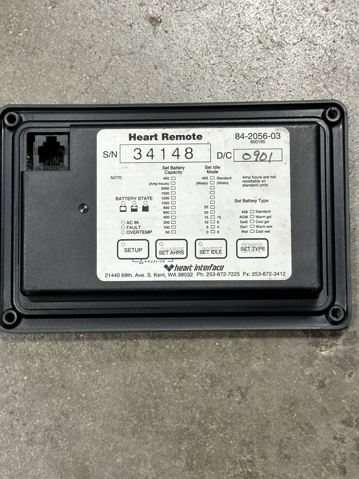 RV Xantrex 84-2056-03 Heart Interface Remote . No Wire . (HP20)