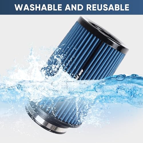 3 3.5 4 Inch Cold Air Intake Filter 76mm 89mm 101mm High Performance Blue