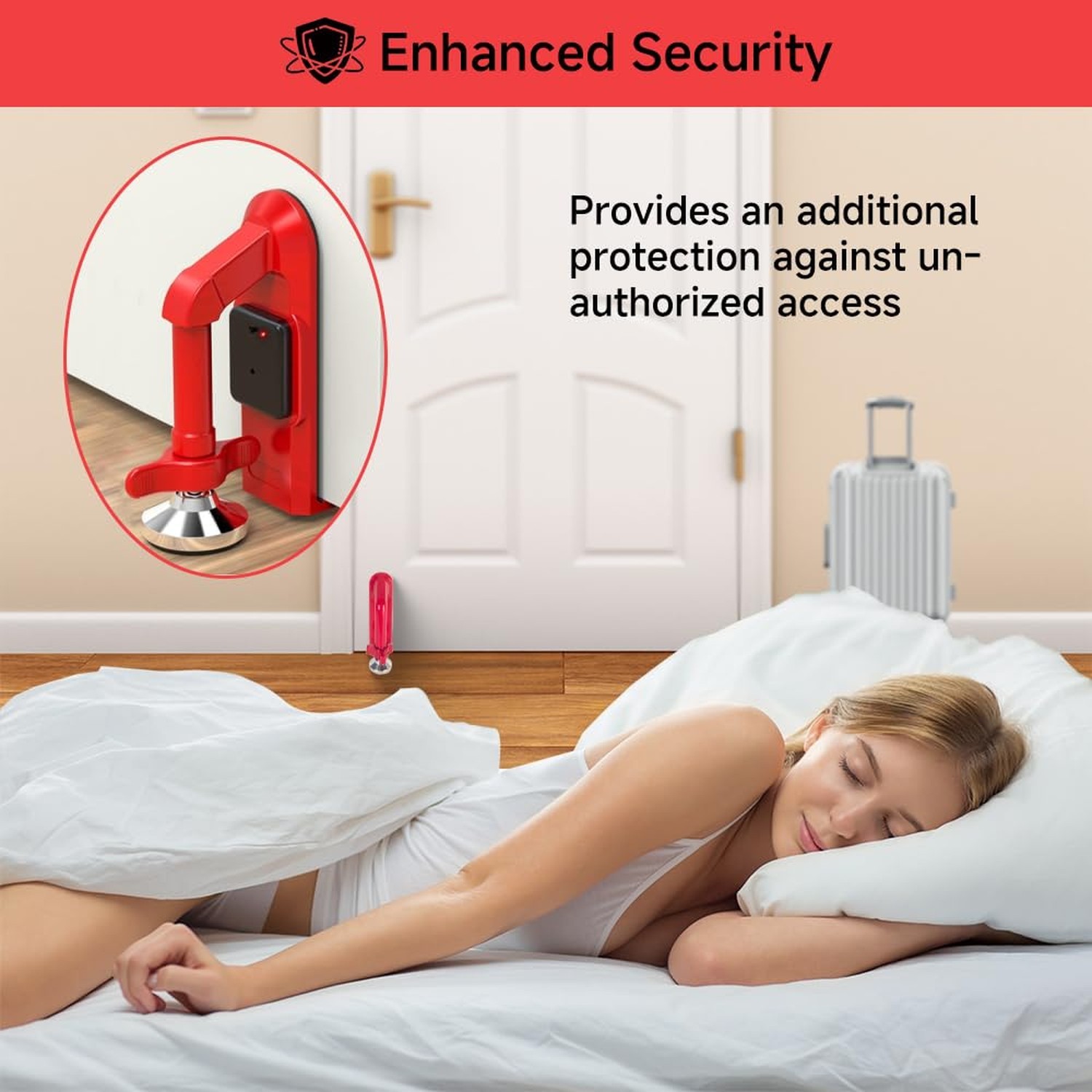 Portable Alarm Door Stopper for Additional Safety in Hotel,Apartment and Bedr…