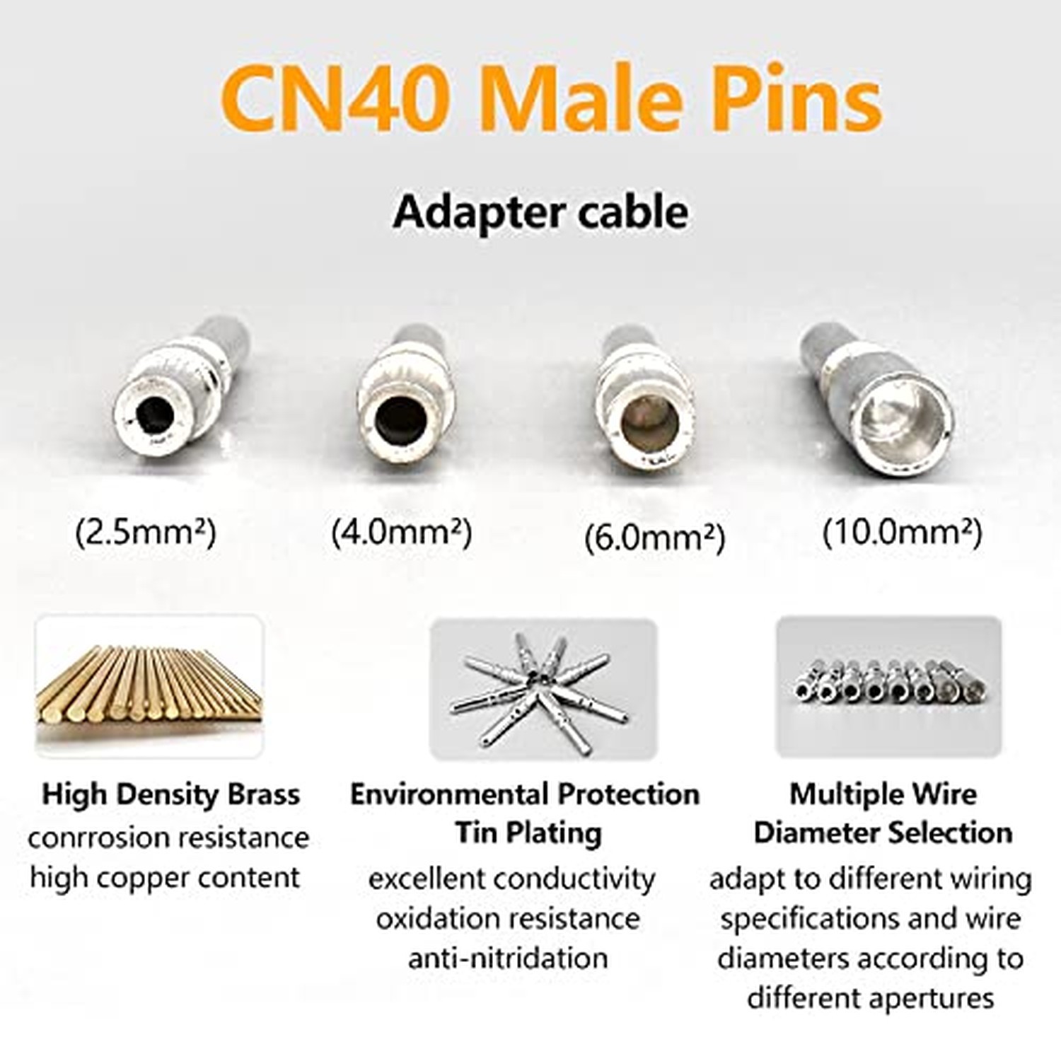 10AWG Solar Panel Connectors IP68 Waterproof 1500V 50A Solid Tinned Copper Te…