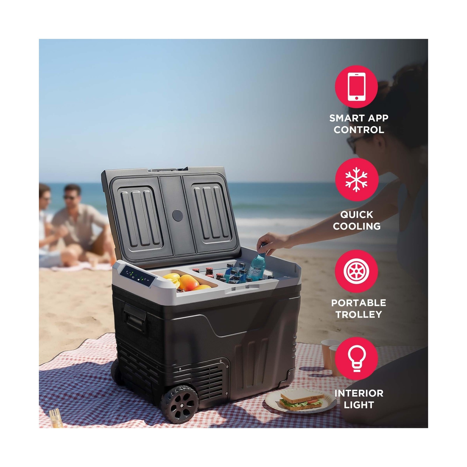 Frigidaire, 51 Qt. Portable Convertible Electric Refrigerator/Freezer Trolley…